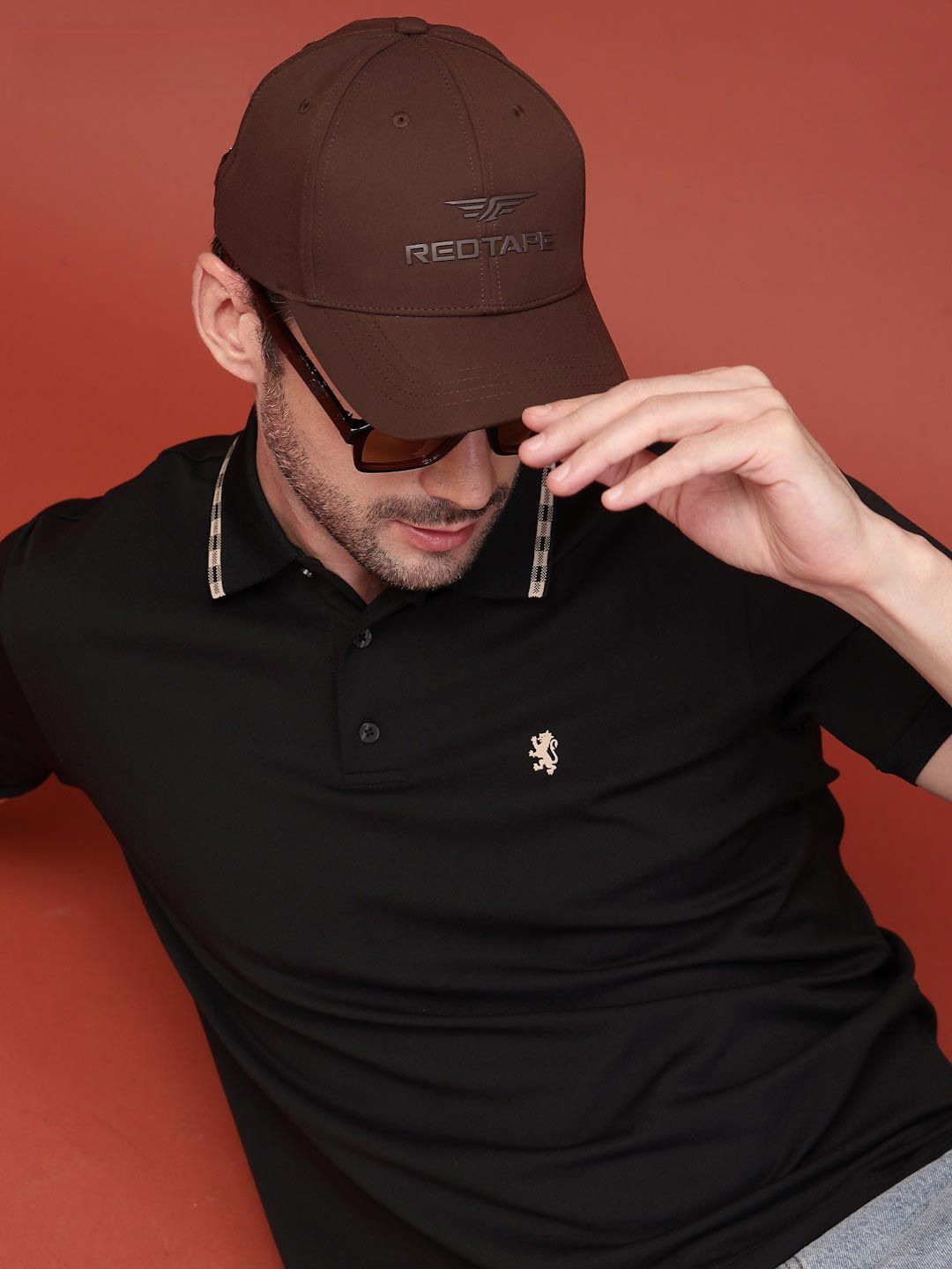 Red Tape Unisex Brown Solid Polyester Baseball Cap with Adjustable Strap