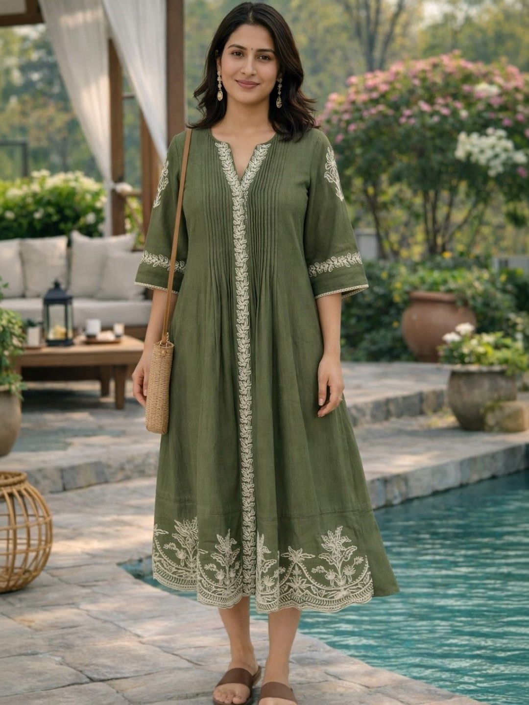 green dress online india Sage Dresses wedding crystal belt