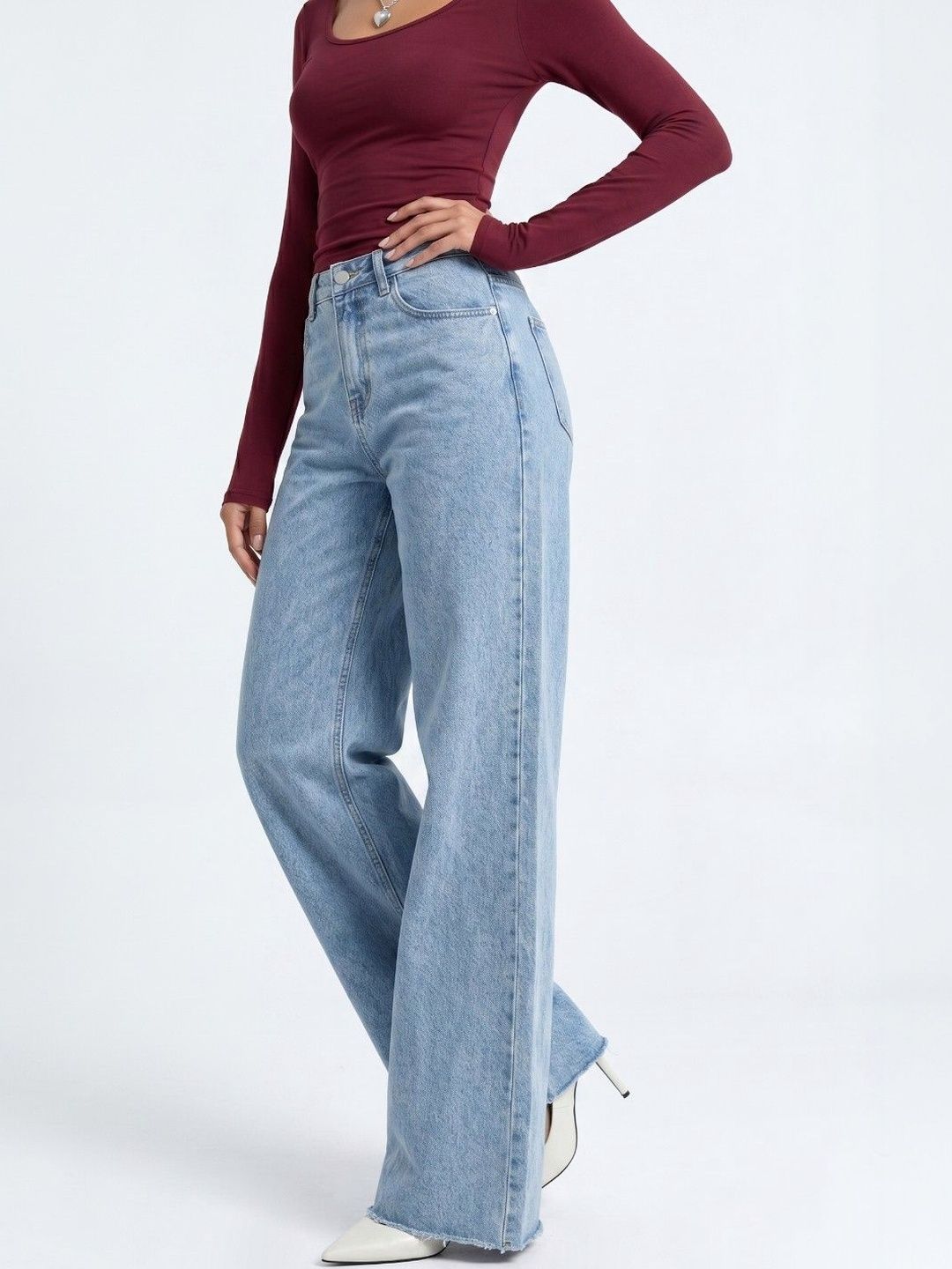R.Code by The Roadster Life Co. Women Regular Fit High-Rise Acid Wash Stretchable Jeans