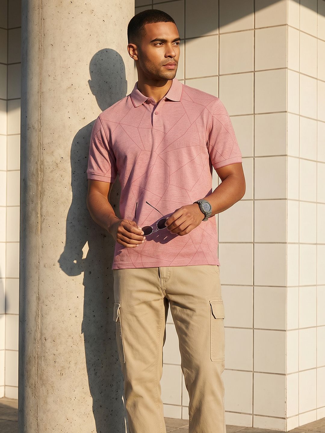 The Roadster Life Co. Self Design Polo Collar T-shirt