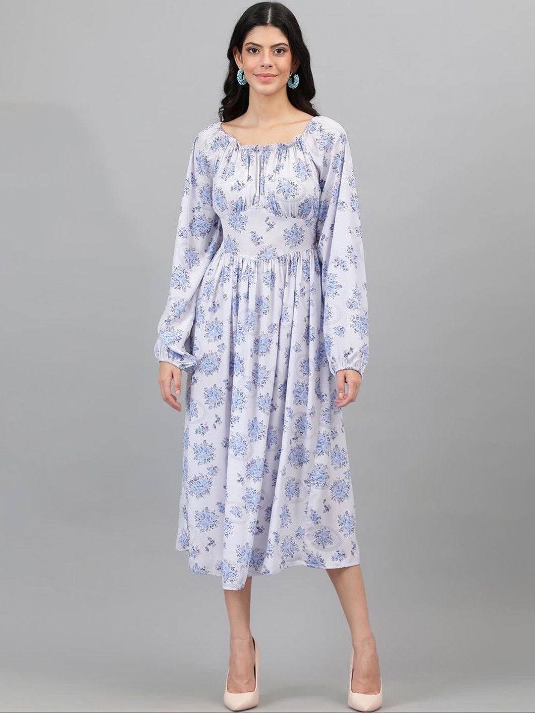 Stylecast X Kotty Floral Print Fit & Flare Midi Dress