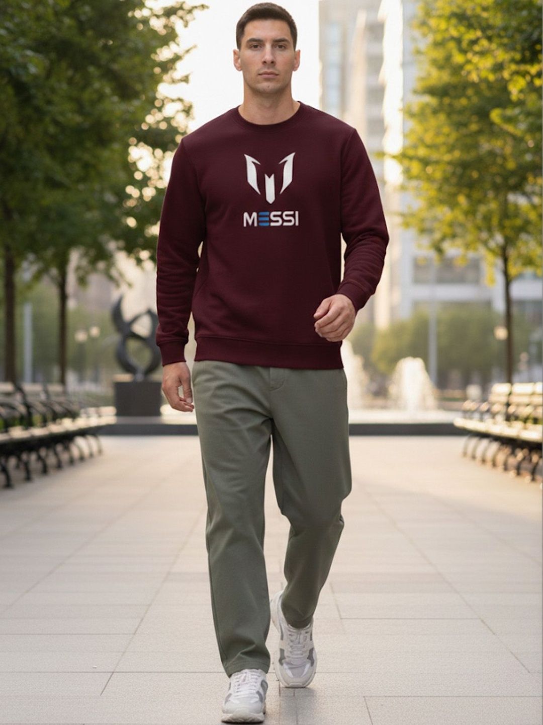 ST Trends Men Brand Logo Lionel Messi Printed Round Neck Regular Sleeves T-shirt