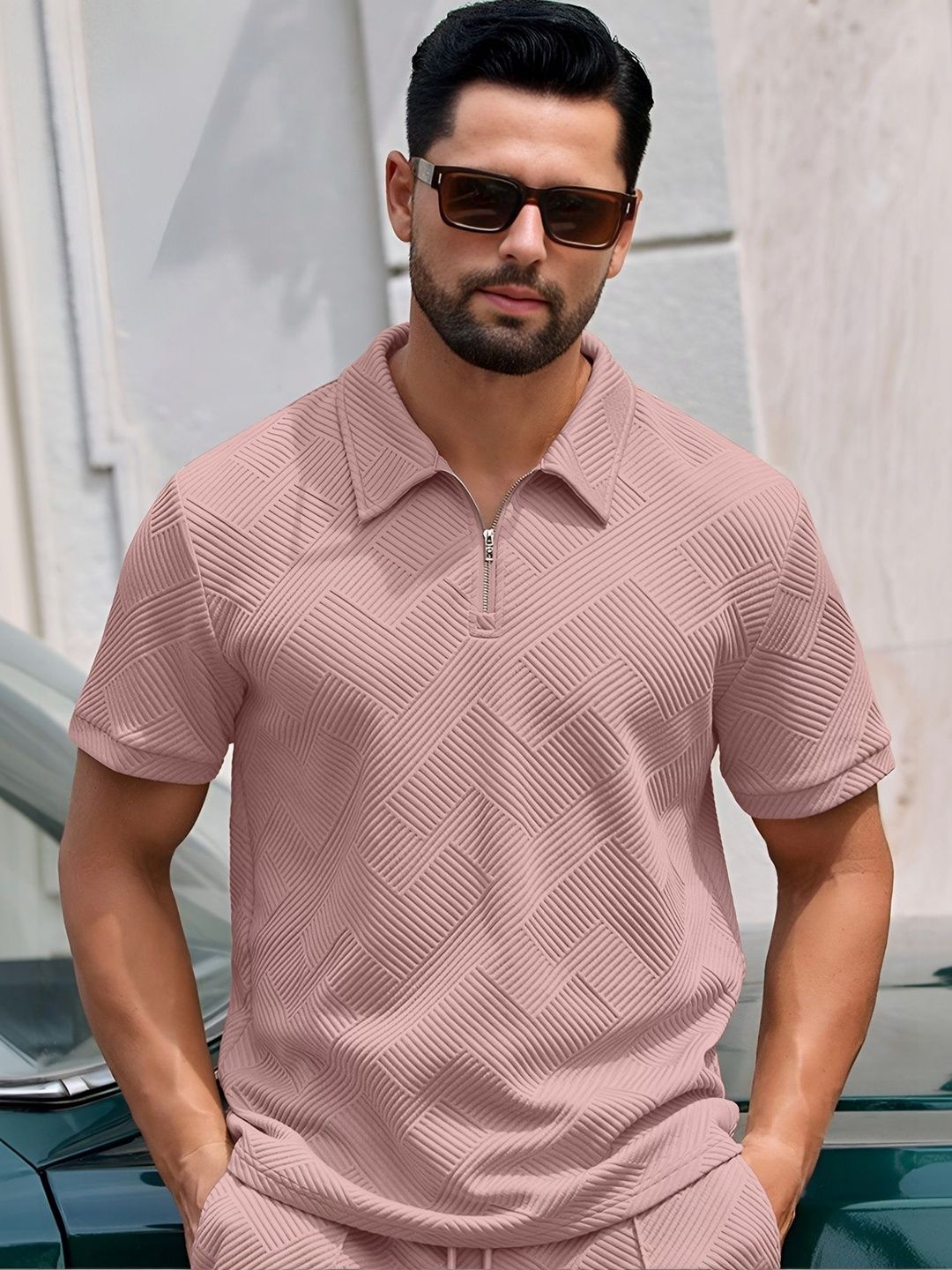 HAPPY KHAJANA Men Polo Collar T-shirt