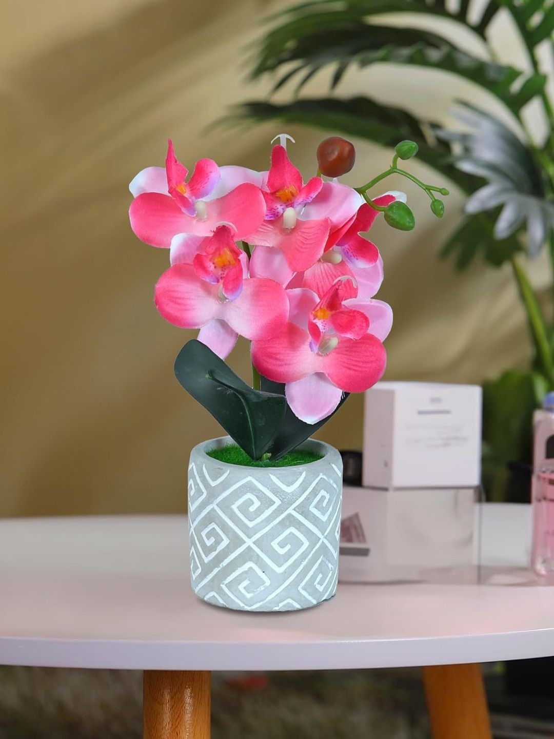 Cortina Cortina Pink 1 Pieces Bonsai Artificial Flower With Pot