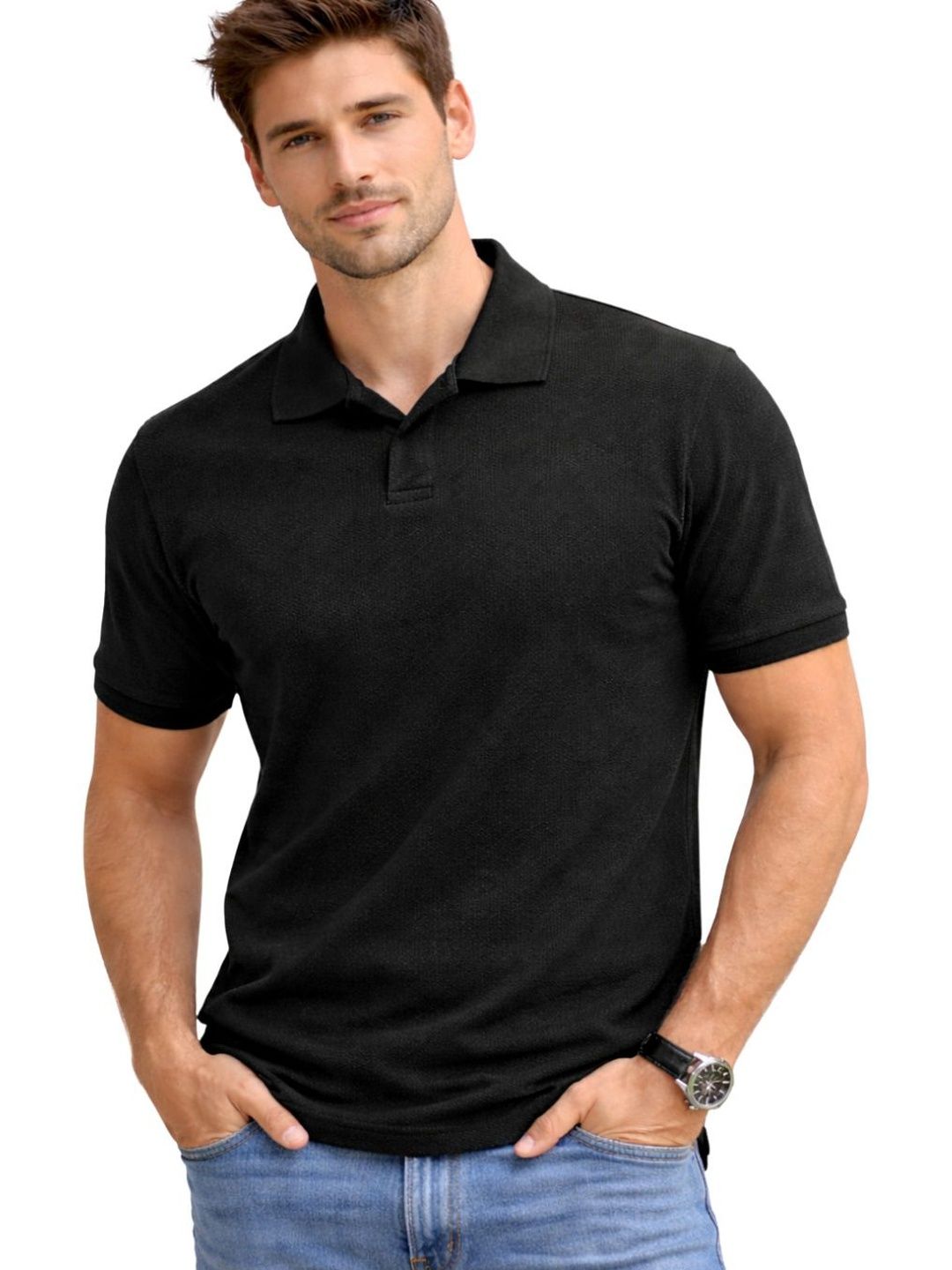 The Roadster Lifestyle Co. Men Pure Cotton Polo Collar Tshirt