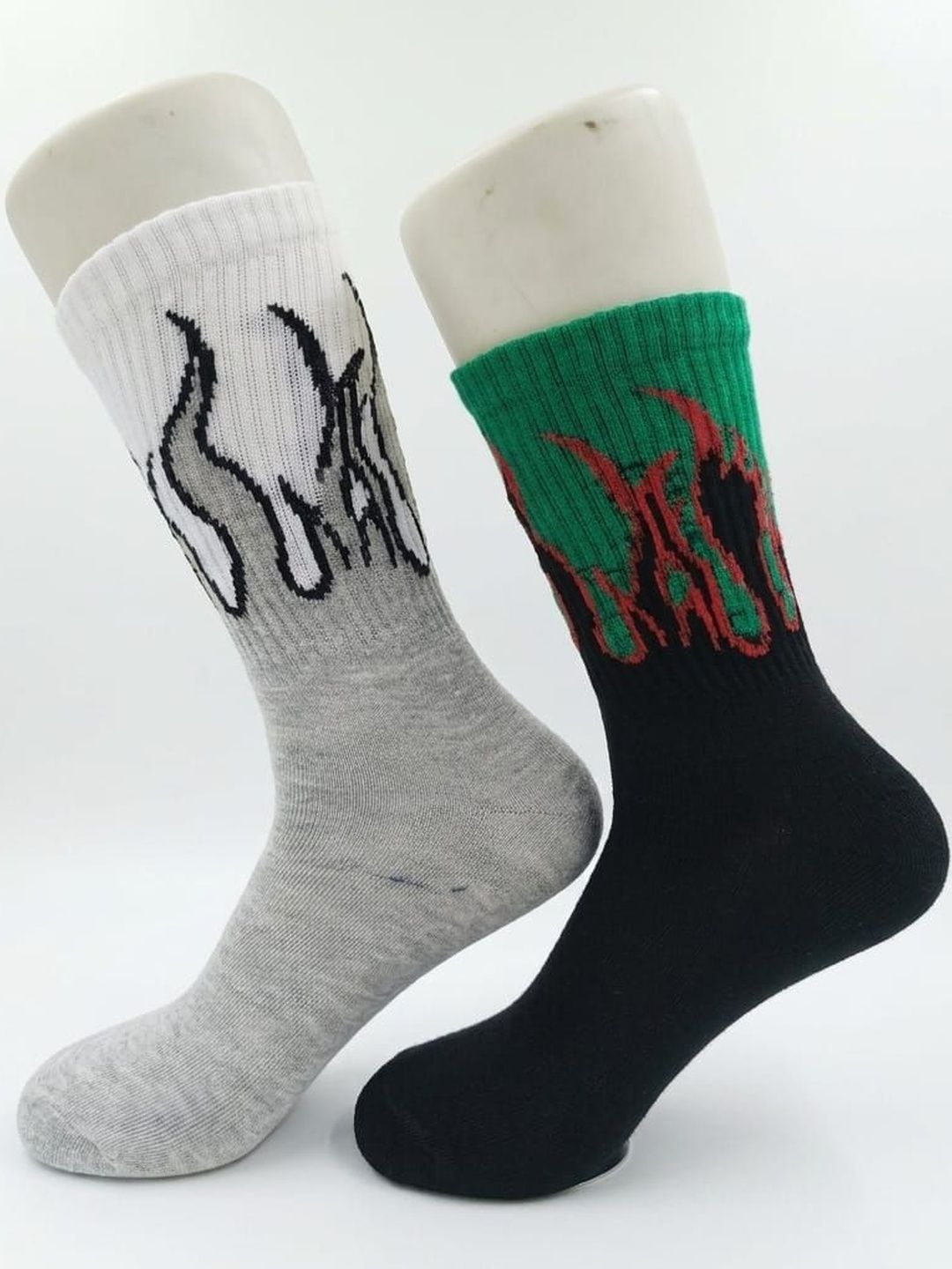 BEAR&BEYOND Men Pack of 2 Cotton Patterned Calf Length Socks