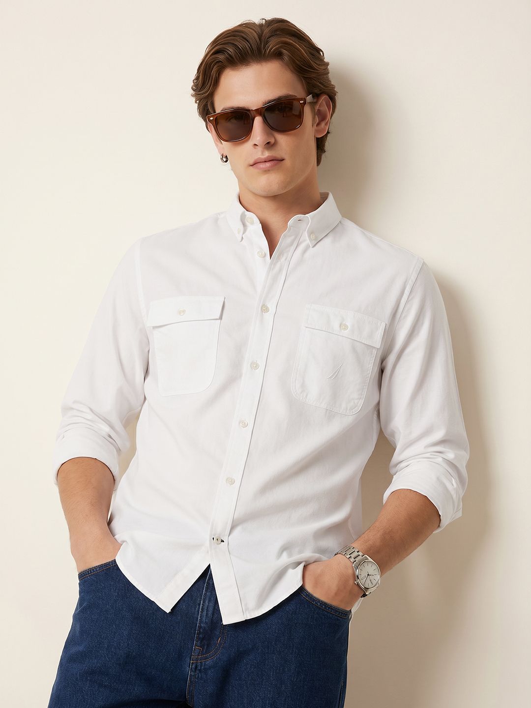 Nautica Button-Down Pure Cotton Casual Shirt deal from myntra Nautica Button-Down Pure Cotton Casual Shirt deal from myntra