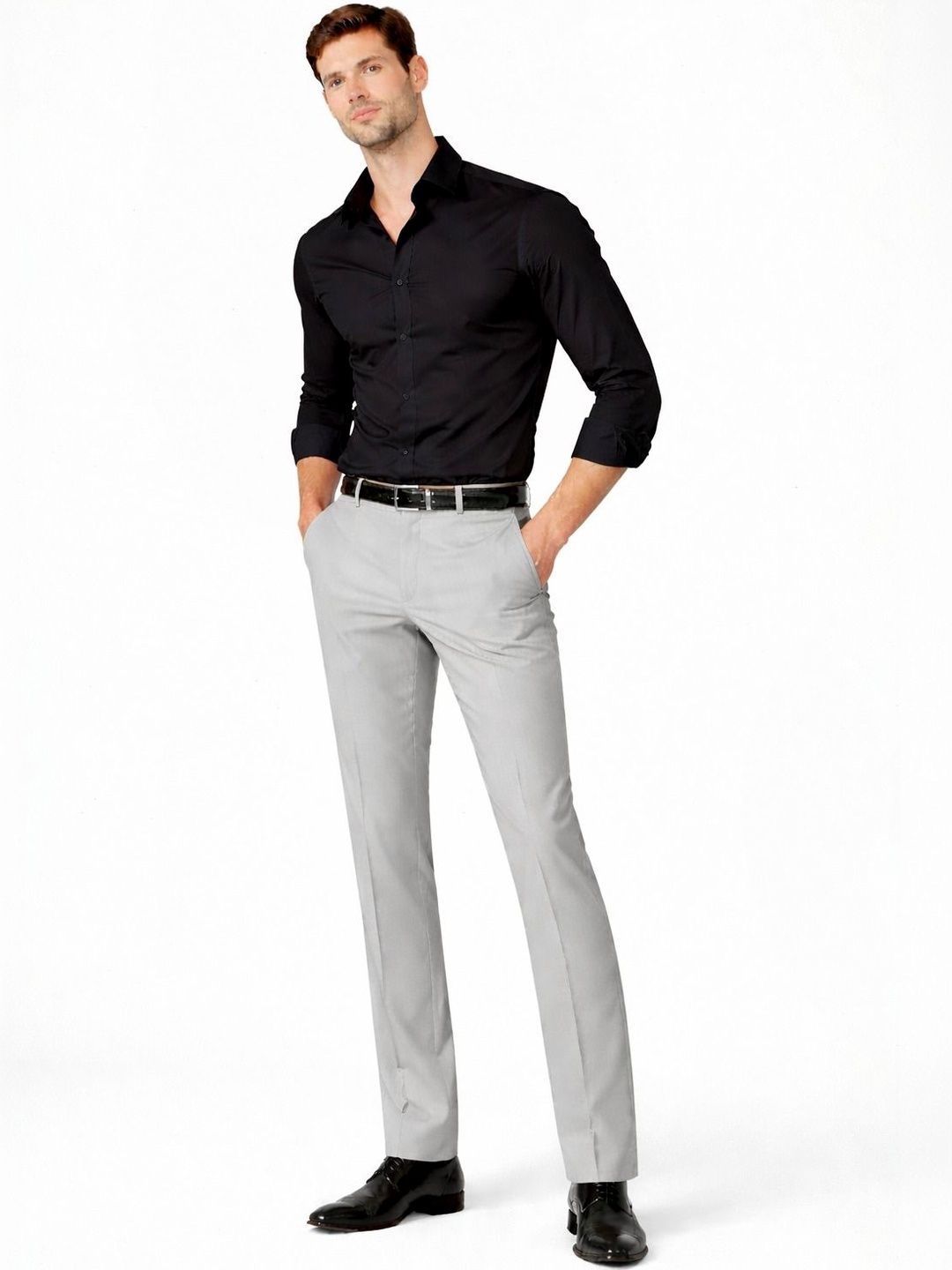 GHABA CREATION Men Classic Mid Rise Regular Fit Cotton Formal Trousers