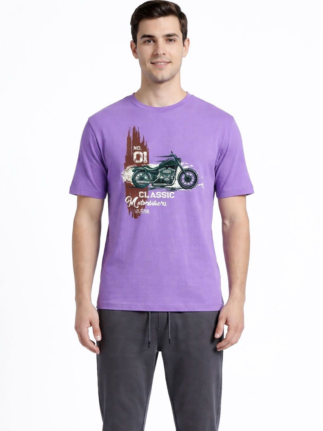 The Roadster Lifestyle Co Printed Cotton Round Neck Tshirts