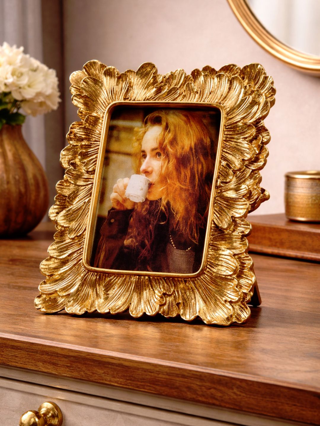 Art Street Art Street Gold Toned Vintage Iris Flower Photo Frame