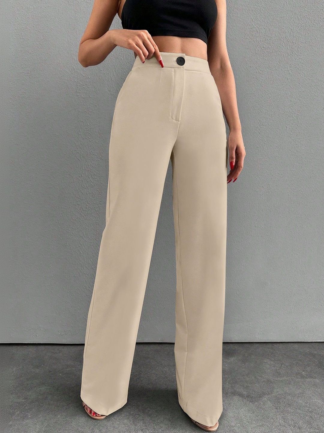 Mast & Harbour Women Relaxed High-Rise Trousers