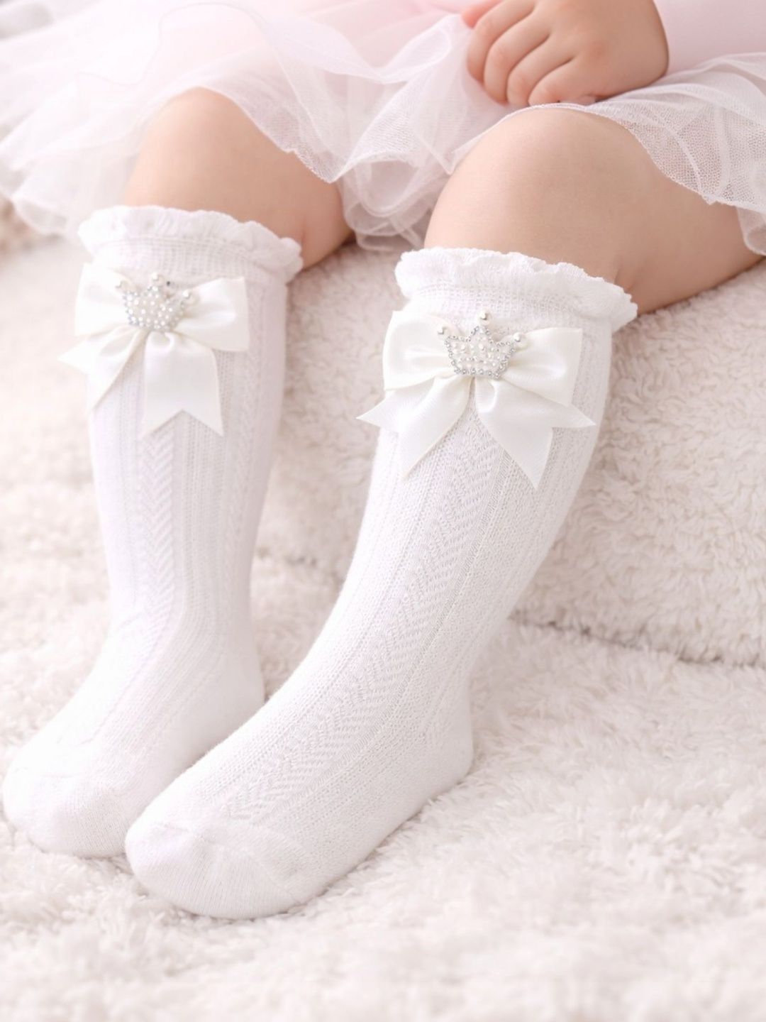 The Little Lookers Girls Kids Cotton Patterned Knee Length Socks