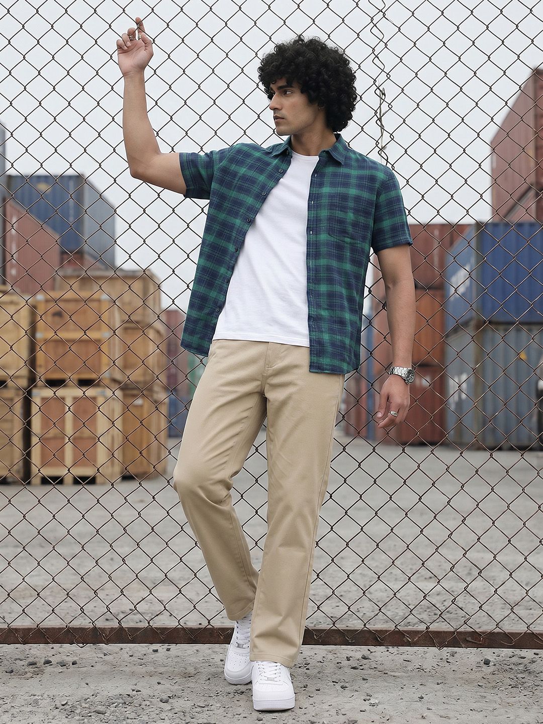 The Roadster Life Co. Checked Pure Cotton Casual Shirt