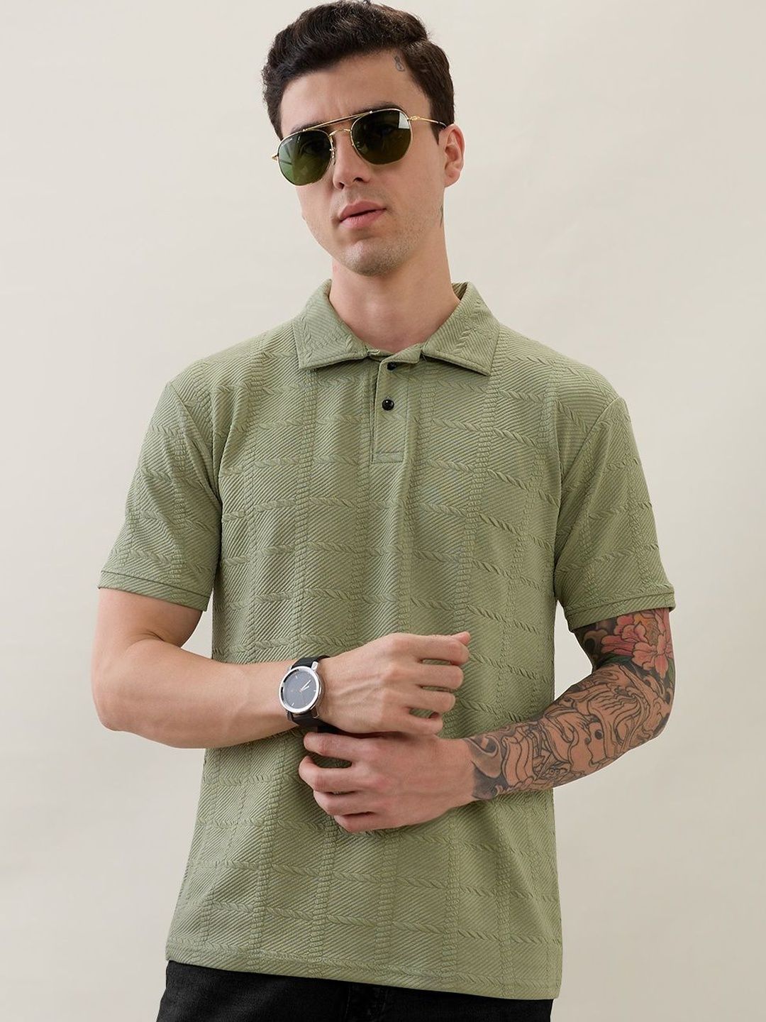 MODALEN Men Polo Collar T-shirt