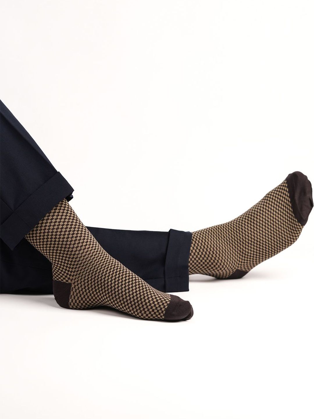 Theater Men Brown Mid-Calf Socks