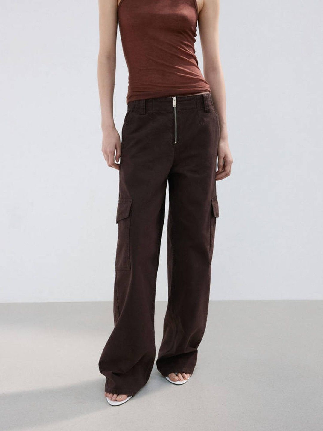 Regular Fit Pure Cotton Cargo Styled Jeans