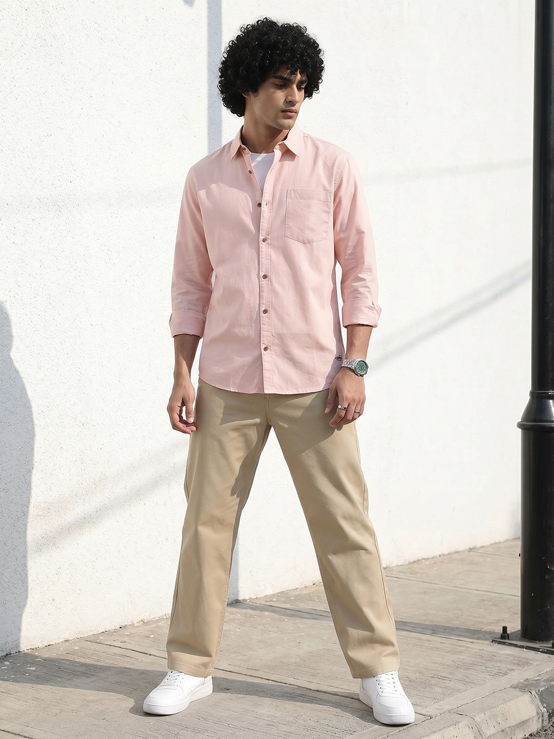The Roadster Life Co. Spread Collar Pure Cotton Casual Shirt