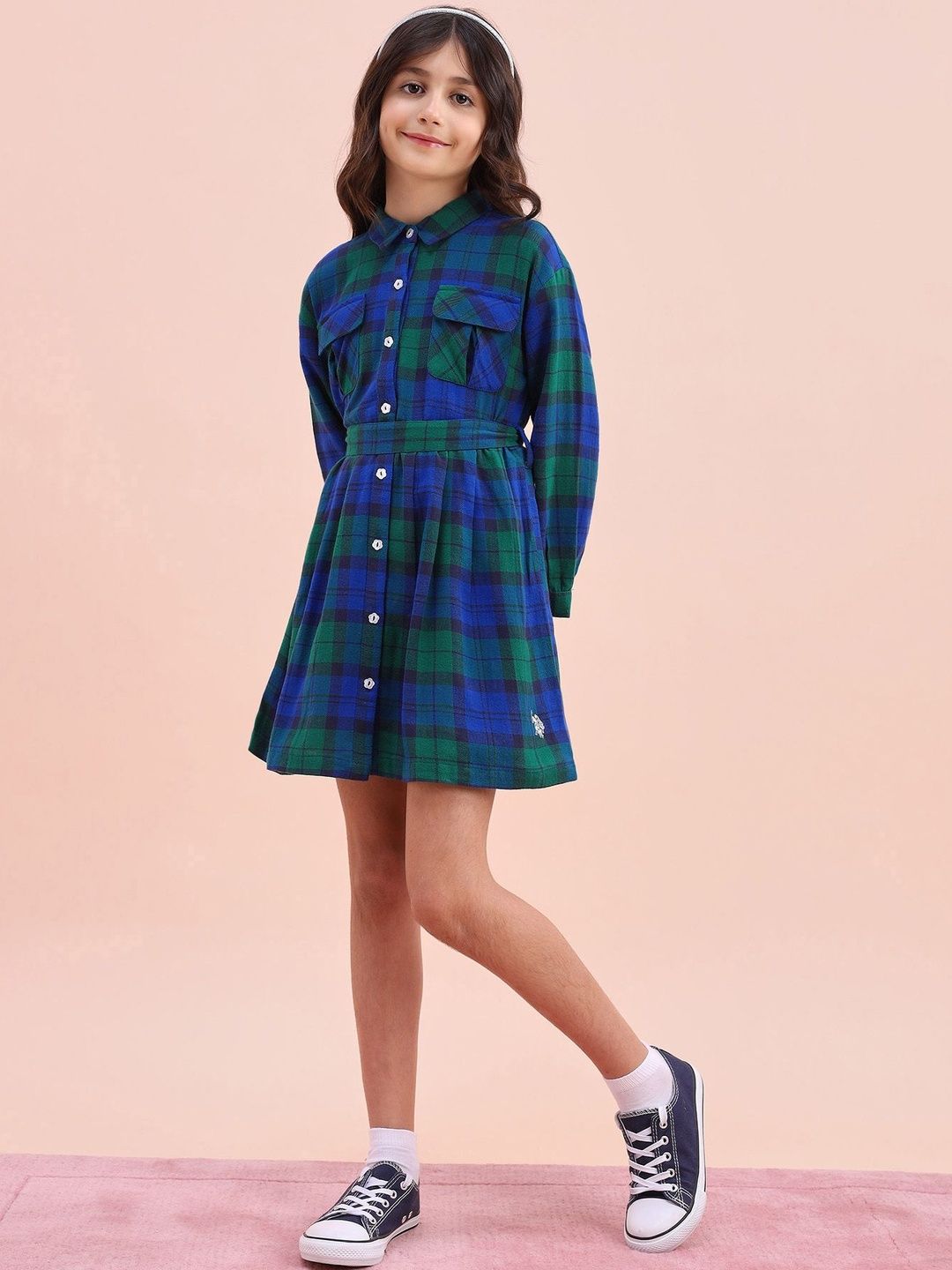 新品 Herlipto Checked Shirt Mini Dress M Buy U.S. Polo Assn. Kids Checked Shirt Mini Dress - Dresses for