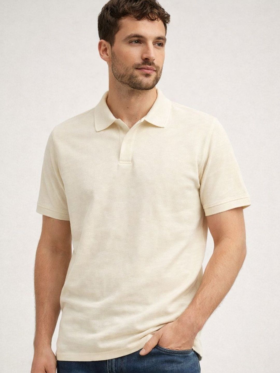 The Roadster Lifestyle Co Pure Cotton Polo Collar Tshirt
