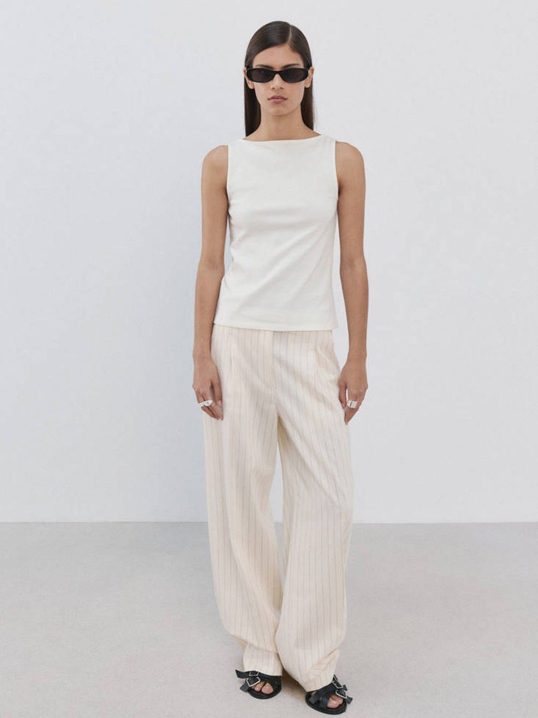 MANGO MANGO Boat Neck Regular Top