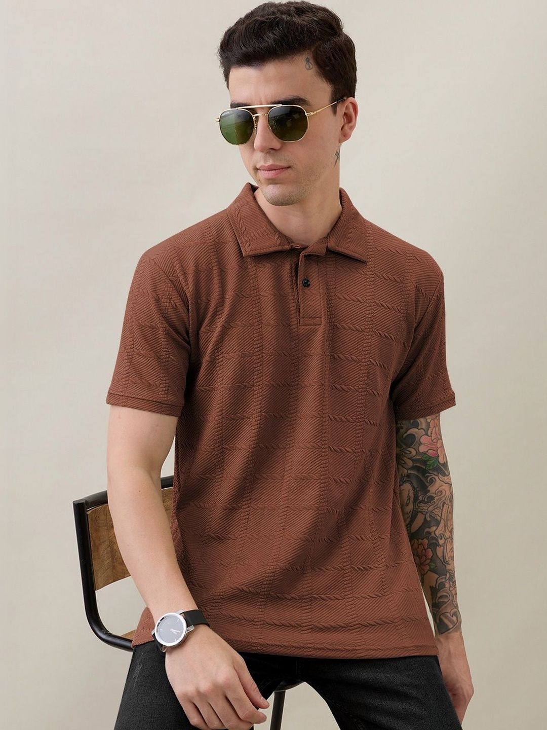 SZN Men Polo Collar T-shirt
