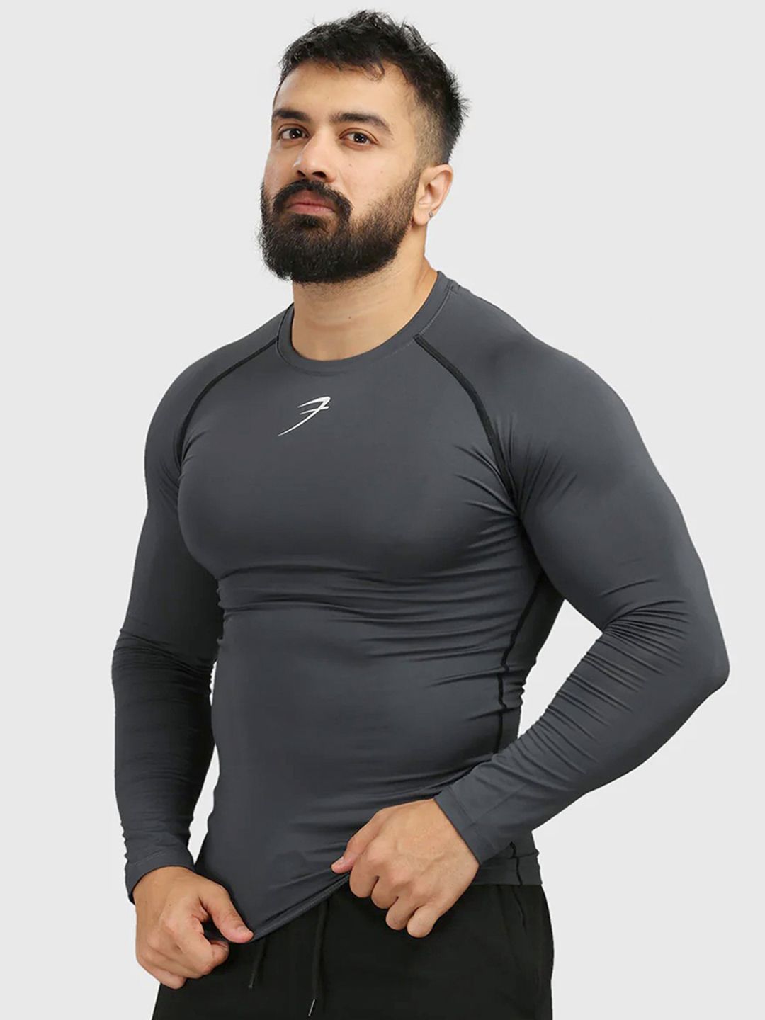 FUAARK Men Moisture-Wicking Raglan Sleeves Compression T-shirt