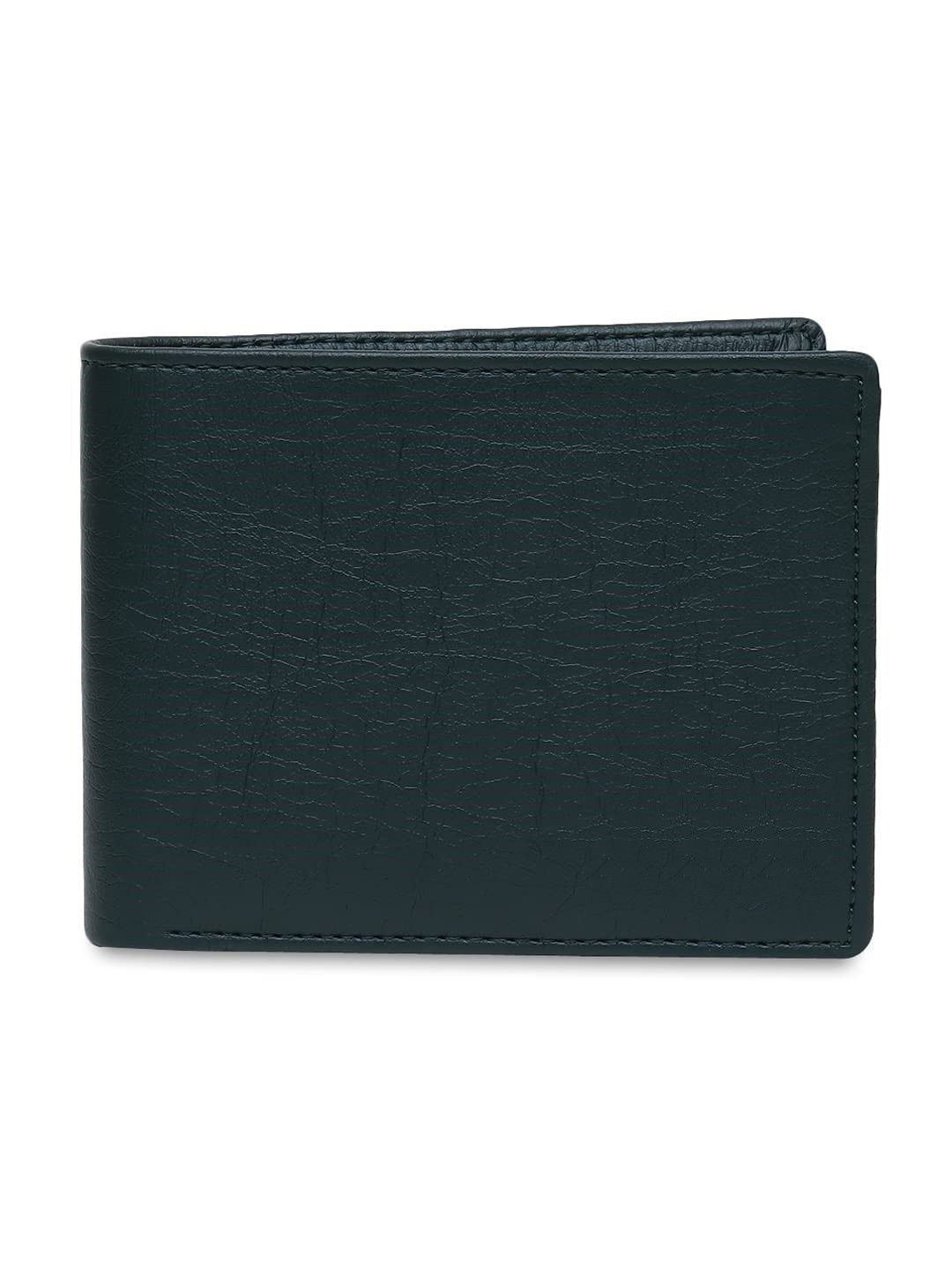 LAER Men Textured PU Two Fold Wallet