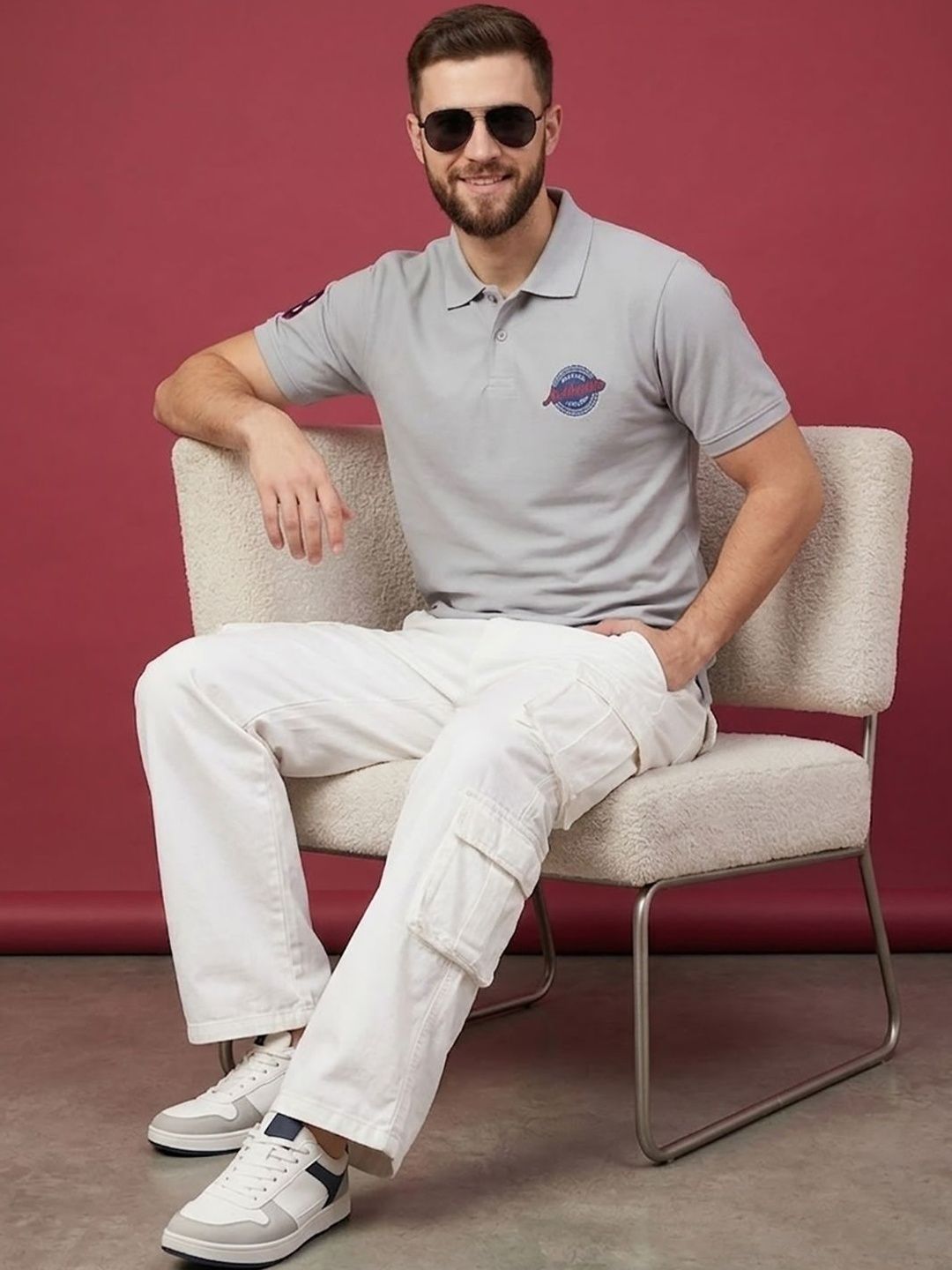 Mast & Harbour Men Brand Logo Polo Collar T-shirt