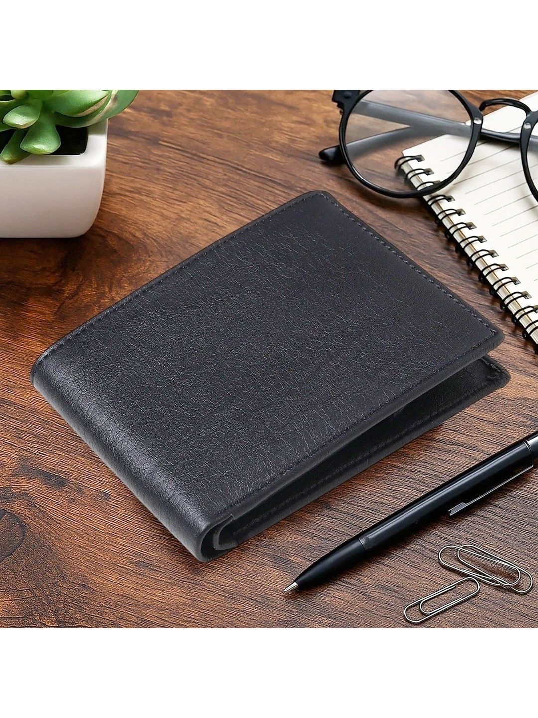 LAER Men PU Two Fold Wallet