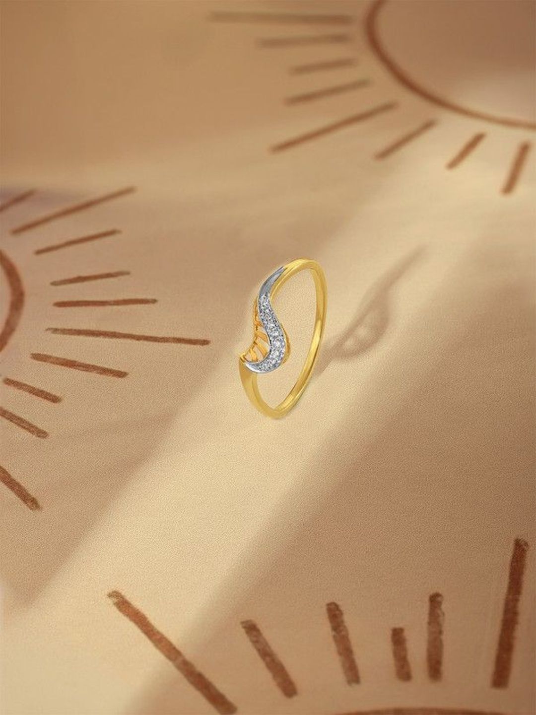 Mia by Tanishq 14 KT Gold 0.0066CT Diamond Studded Ring-0.96 g