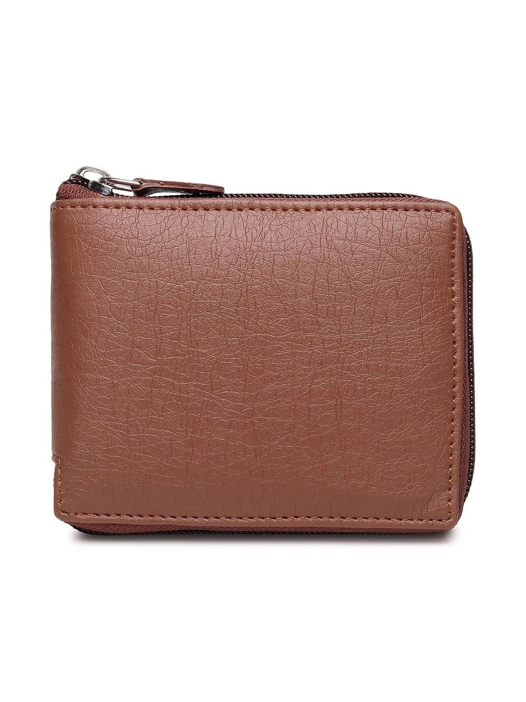 LAER Men Textured PU Zip Around Wallet
