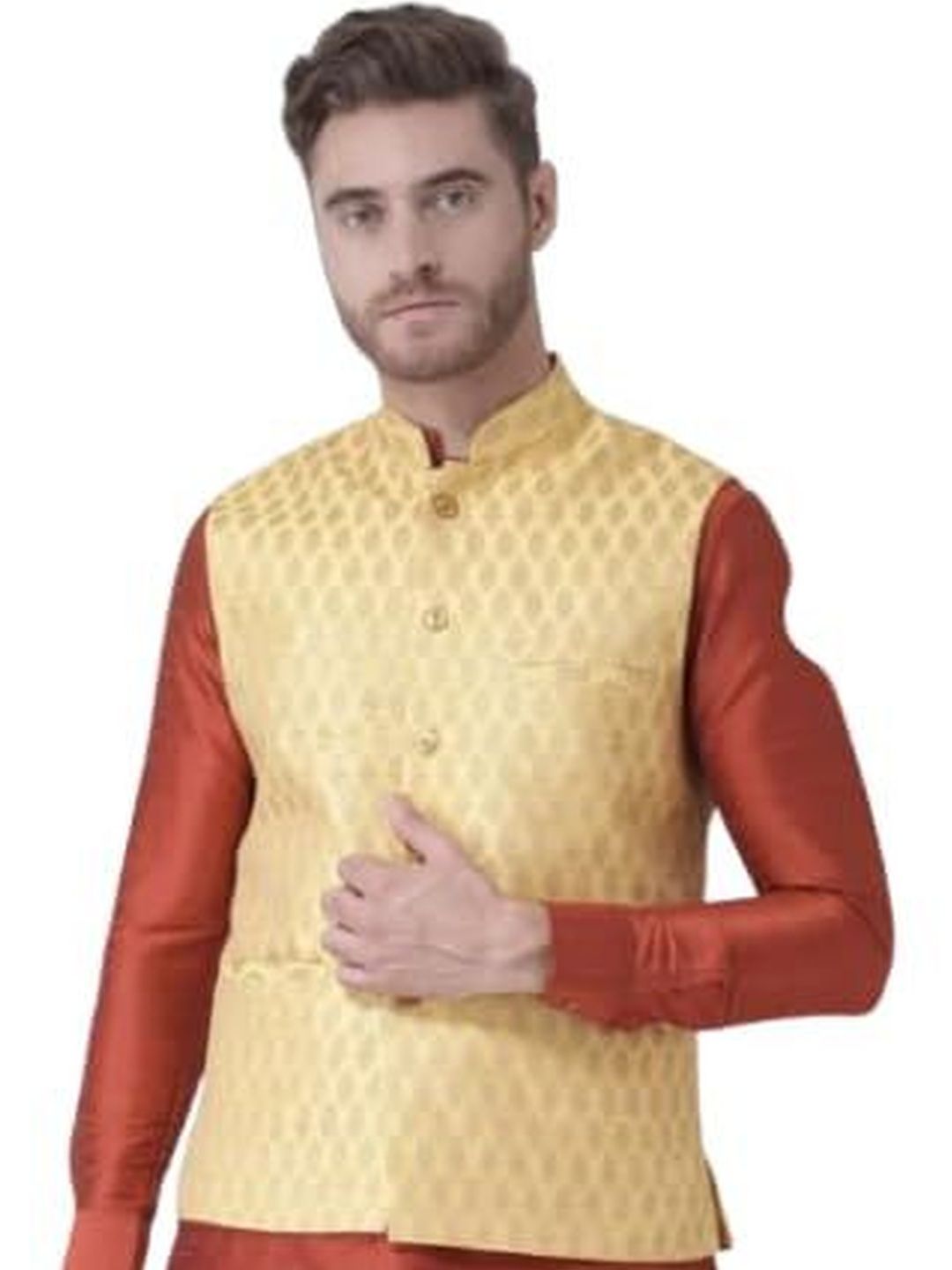 KUTUB FASHION Printed Mandarin Collar Nehru Jackets