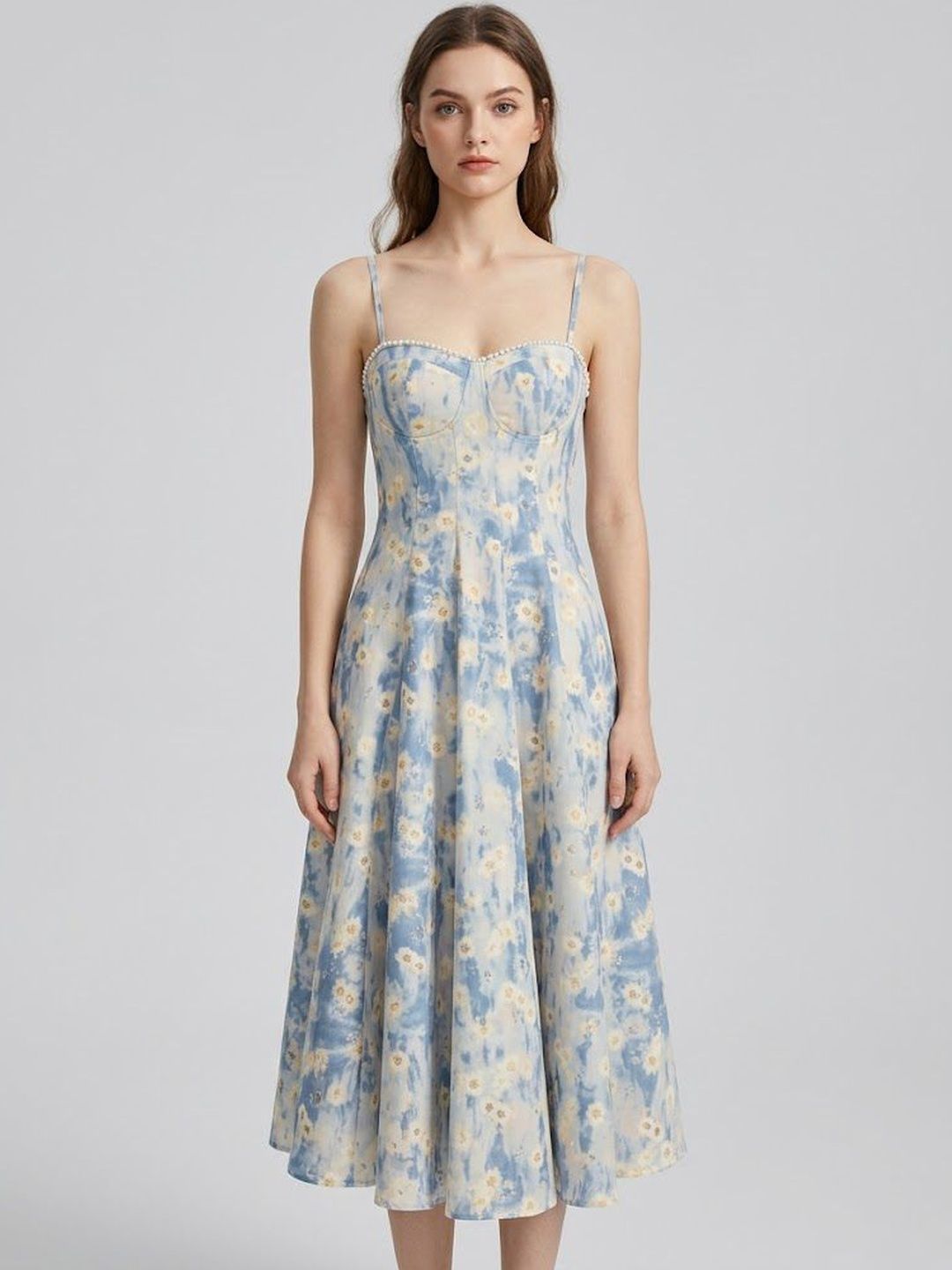 Suo Suo Floral Print Fit & Flare Midi Dress