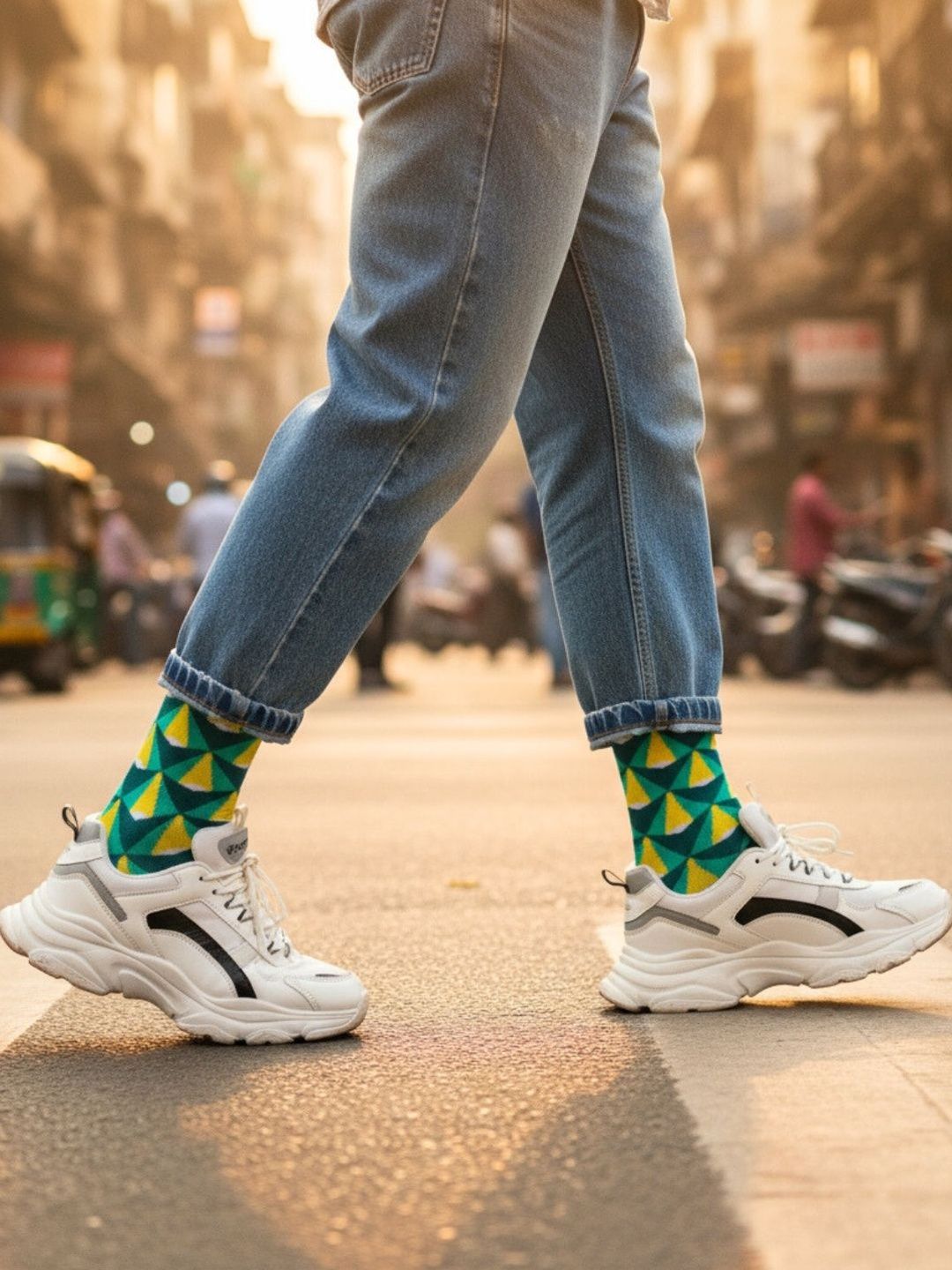 Dynamocks Unisex Cotton Patterned Above Ankle Socks