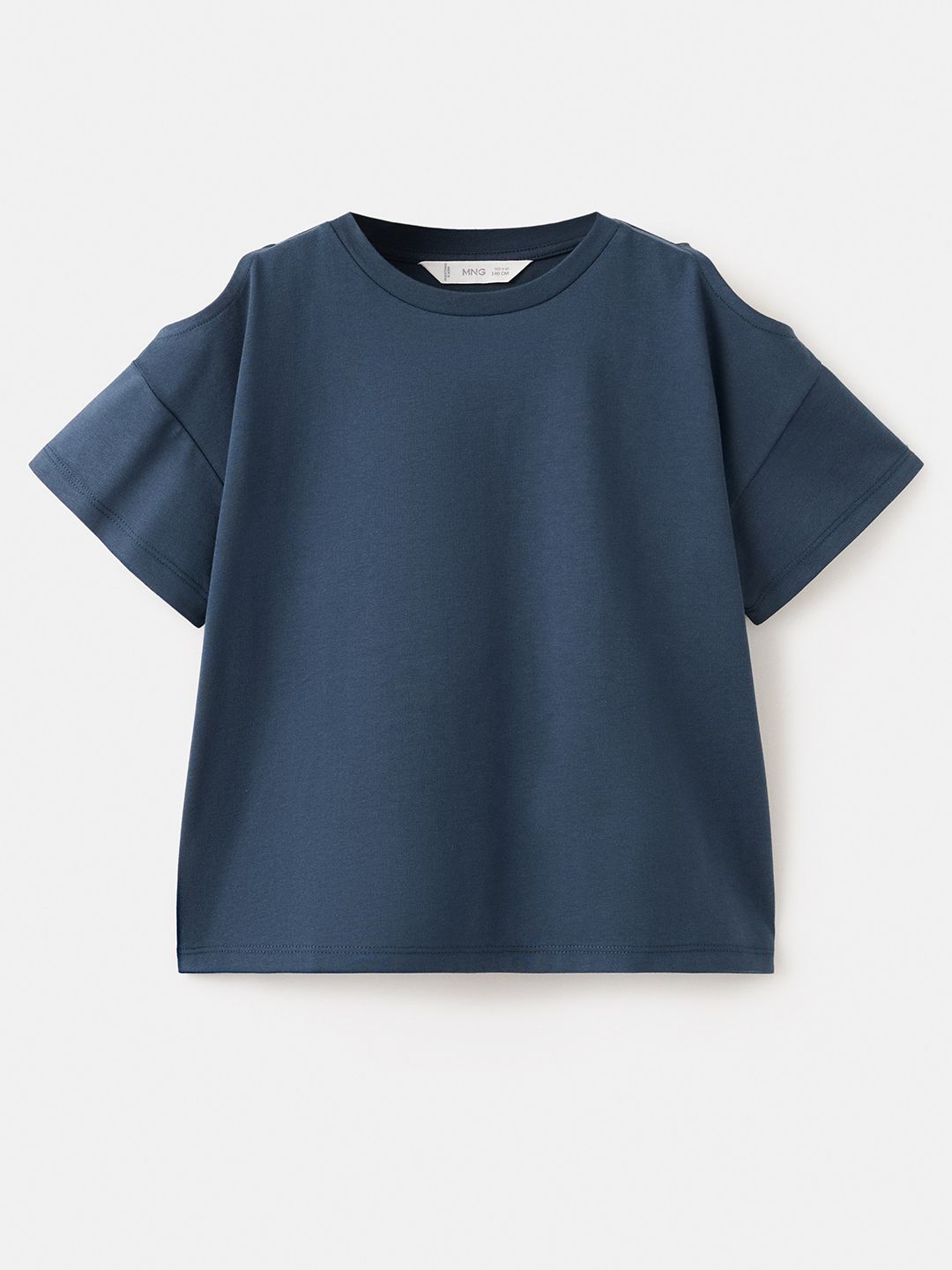 Mango Kids Mango Kids Girls Pure Cotton Cold-Shoulder Sleeves Boxy Top