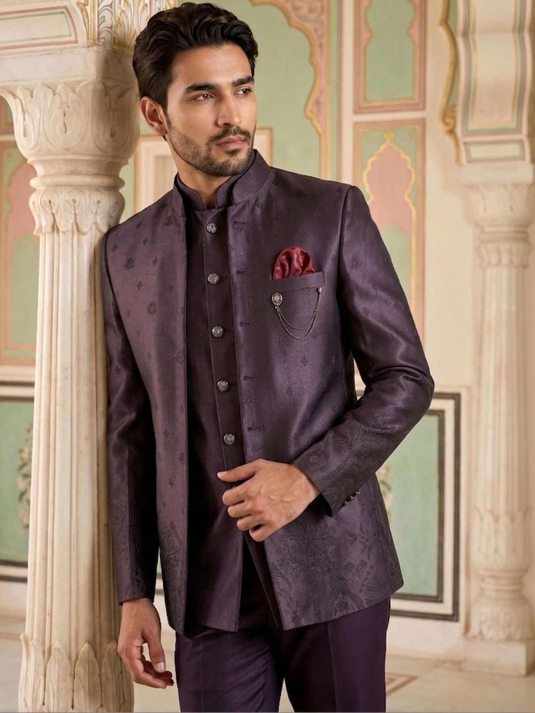 Jompers Self Design Sherwani