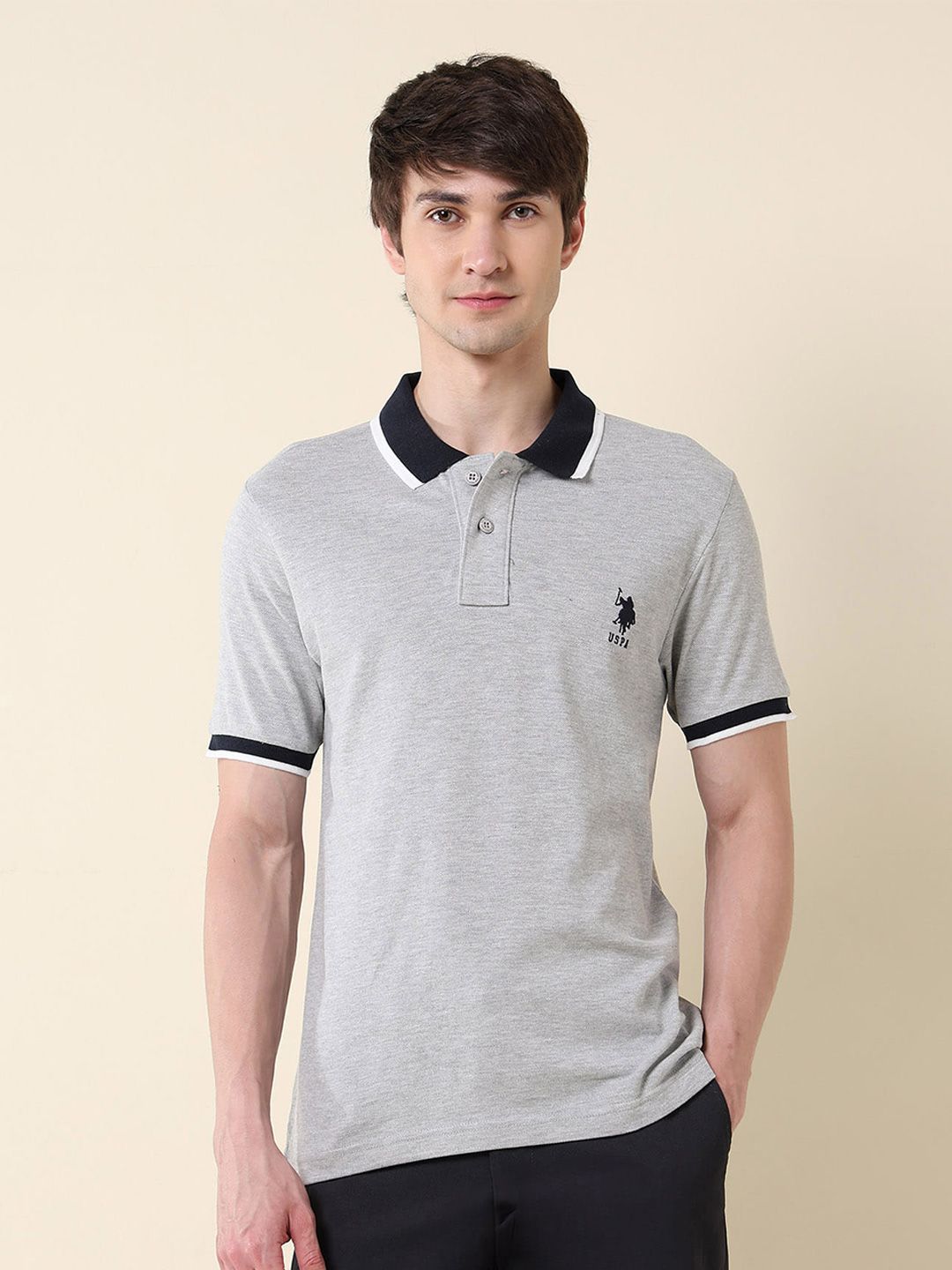 U.S. Polo Assn. Pure Cotton Polo Collar Slim Fit T-shirt