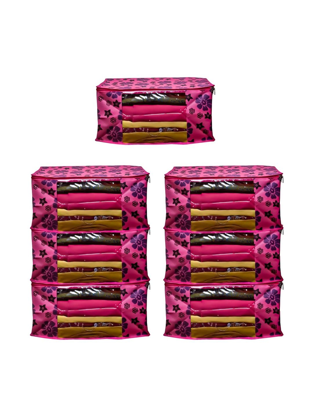 ANKIT INTERNATIONAL Pink Set of 6 Regular Multi-Utility Organisers