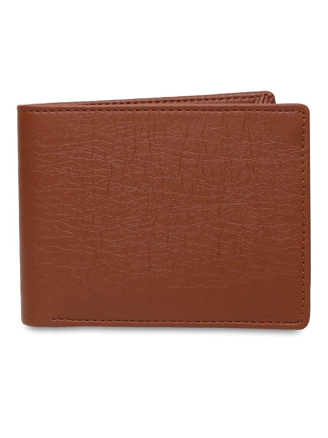 LAER Men Textured PU Two Fold Wallet