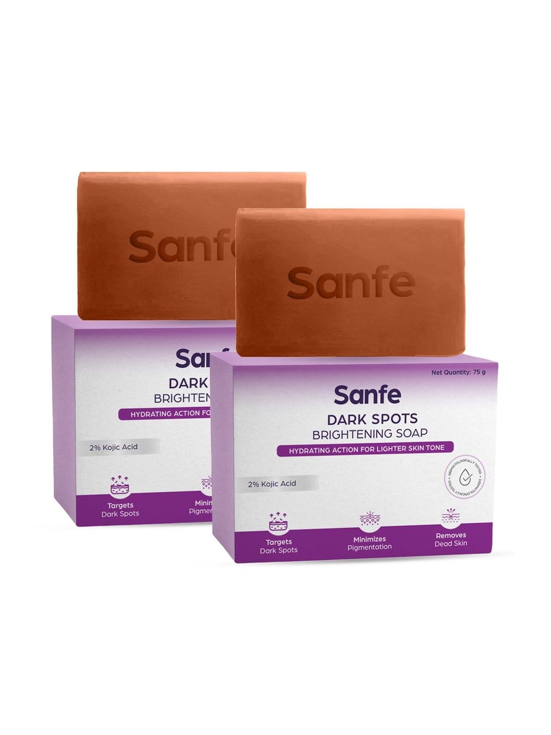 Sanfe Set Of 2 Dark Spots Brightening Syndet Soap - 75 g Each