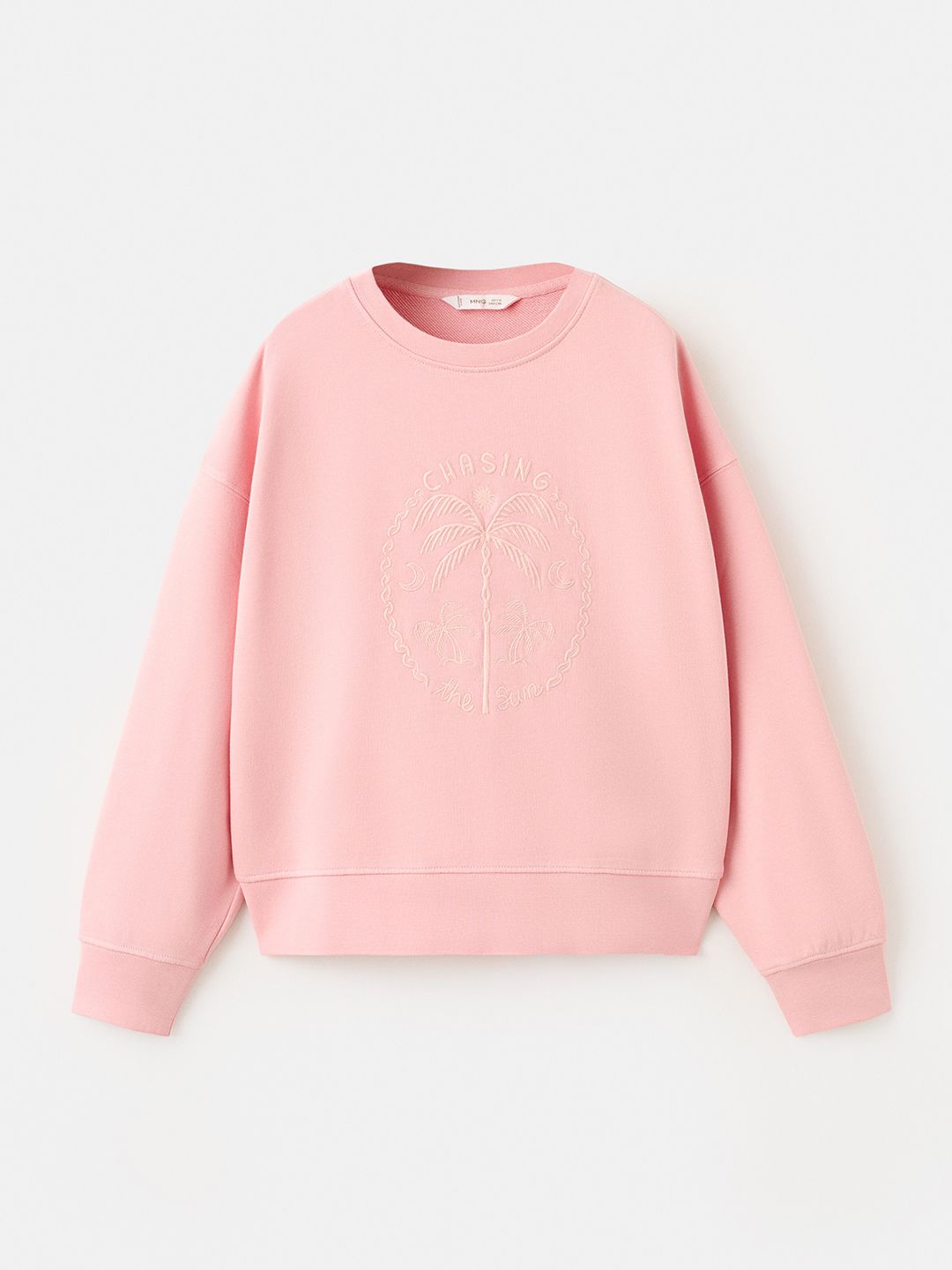 Mango Kids Mango Kids Girls Embroidered Pure Cotton Sweatshirt