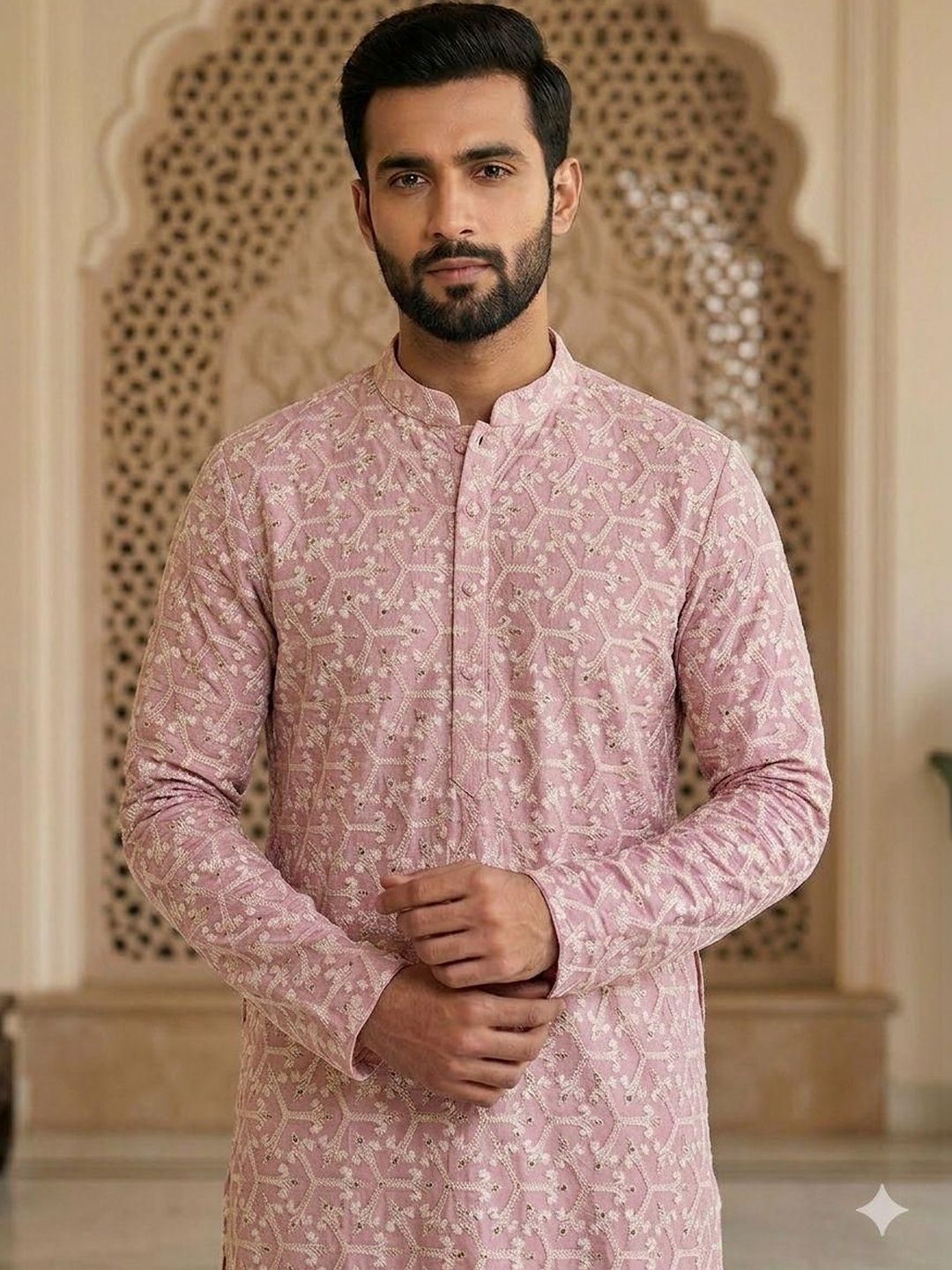 RANGRAAG Men Embroidered Thread Work Kurta