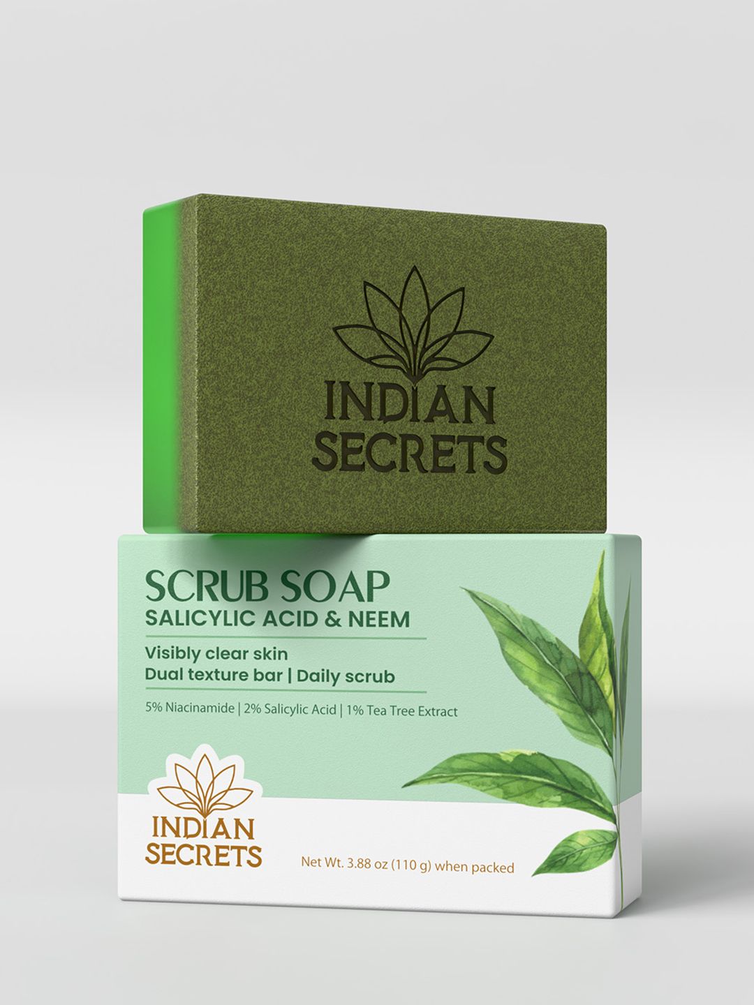 Indian Secrets Scrub Soap With Salicylic Acid & Neem - 110 g