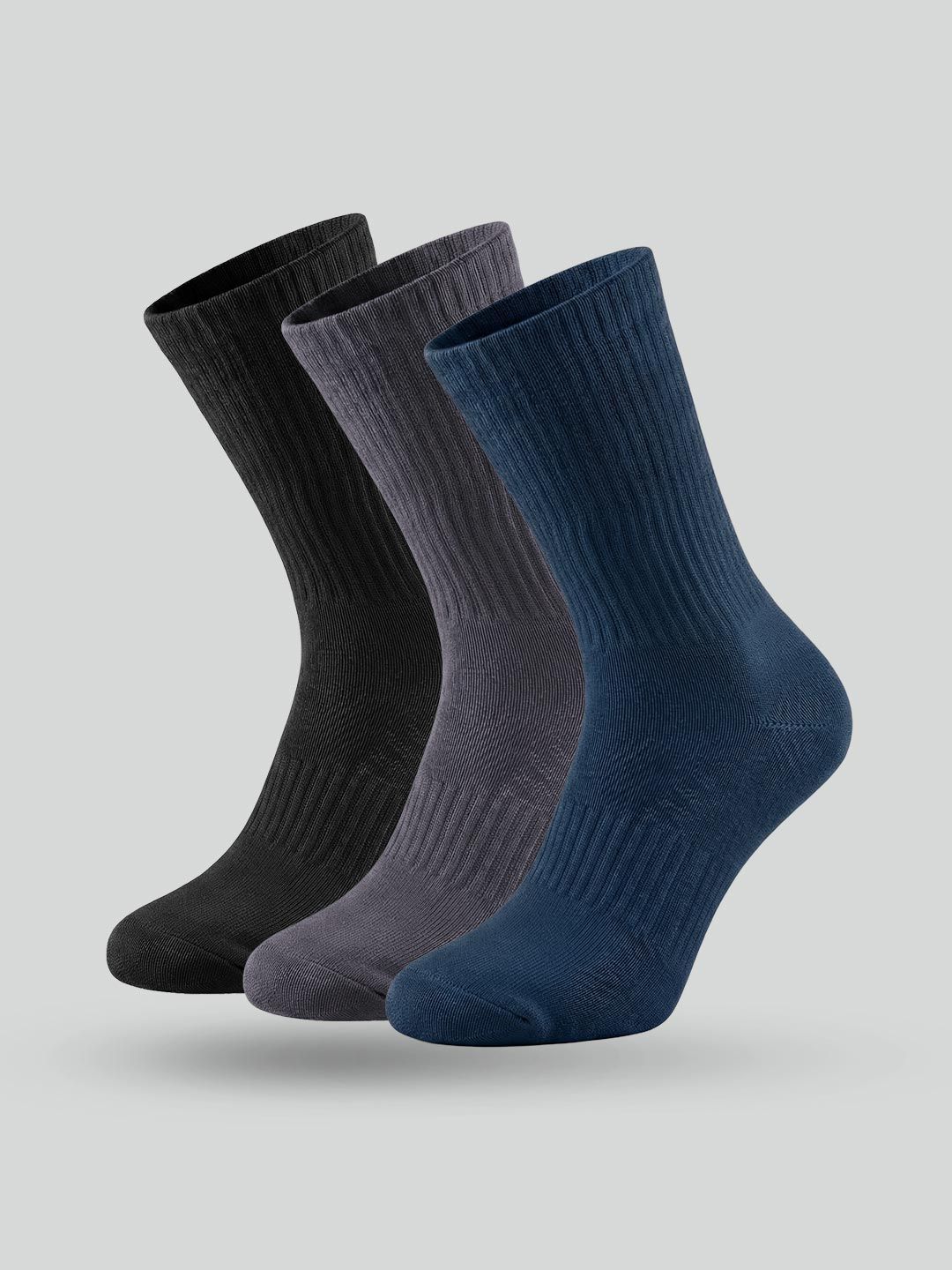 XYXX Men Pack of 3 Cotton Calf Length Socks