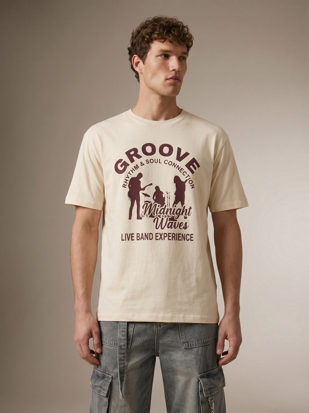 glitchez Printed Relaxed Fit Pure Cotton T-shirt