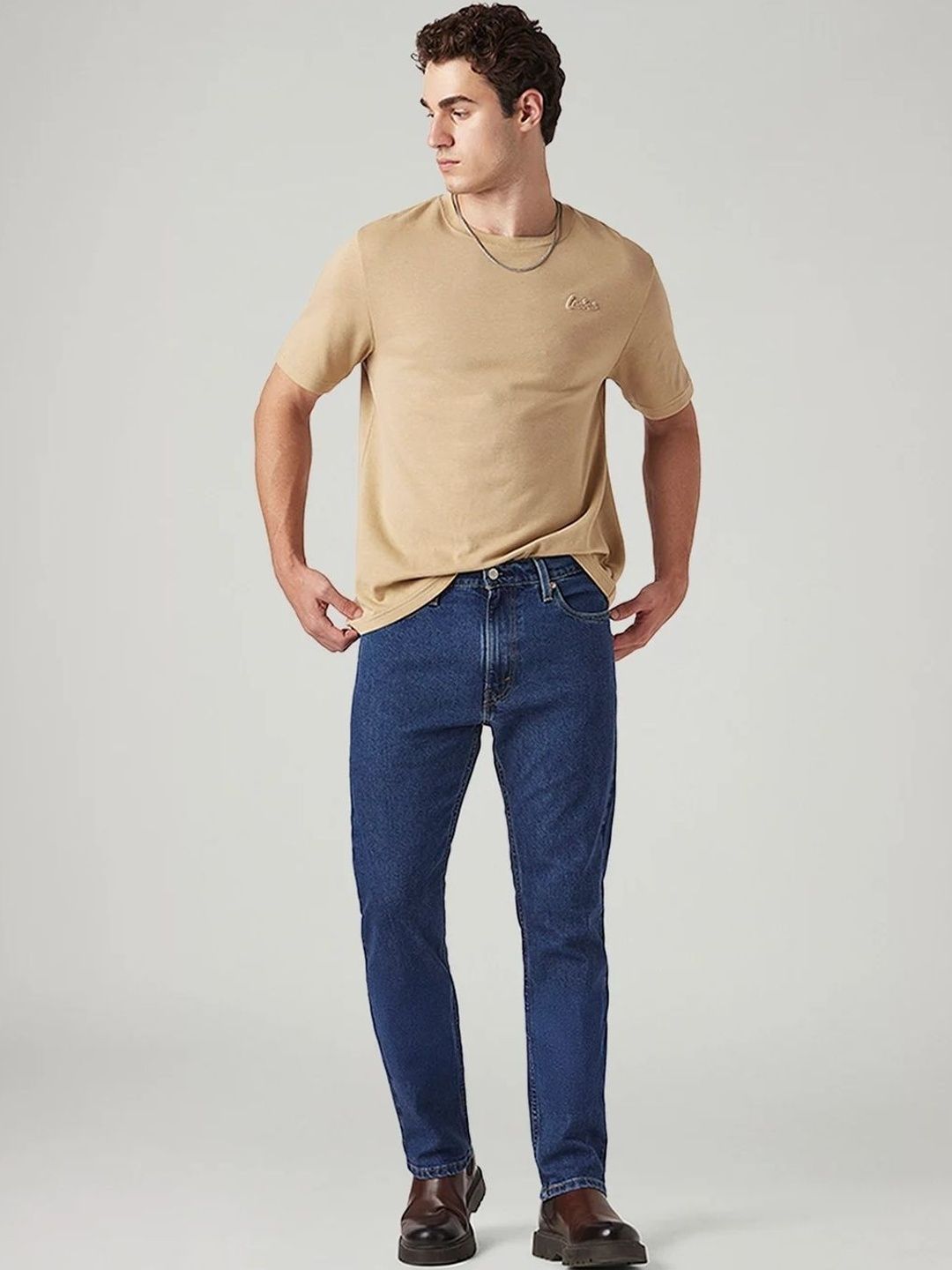 Men Straight Fit Mid-Rise Jeans Levis Men Classic Straight Fit Mid-Rise Stretchable Jeans