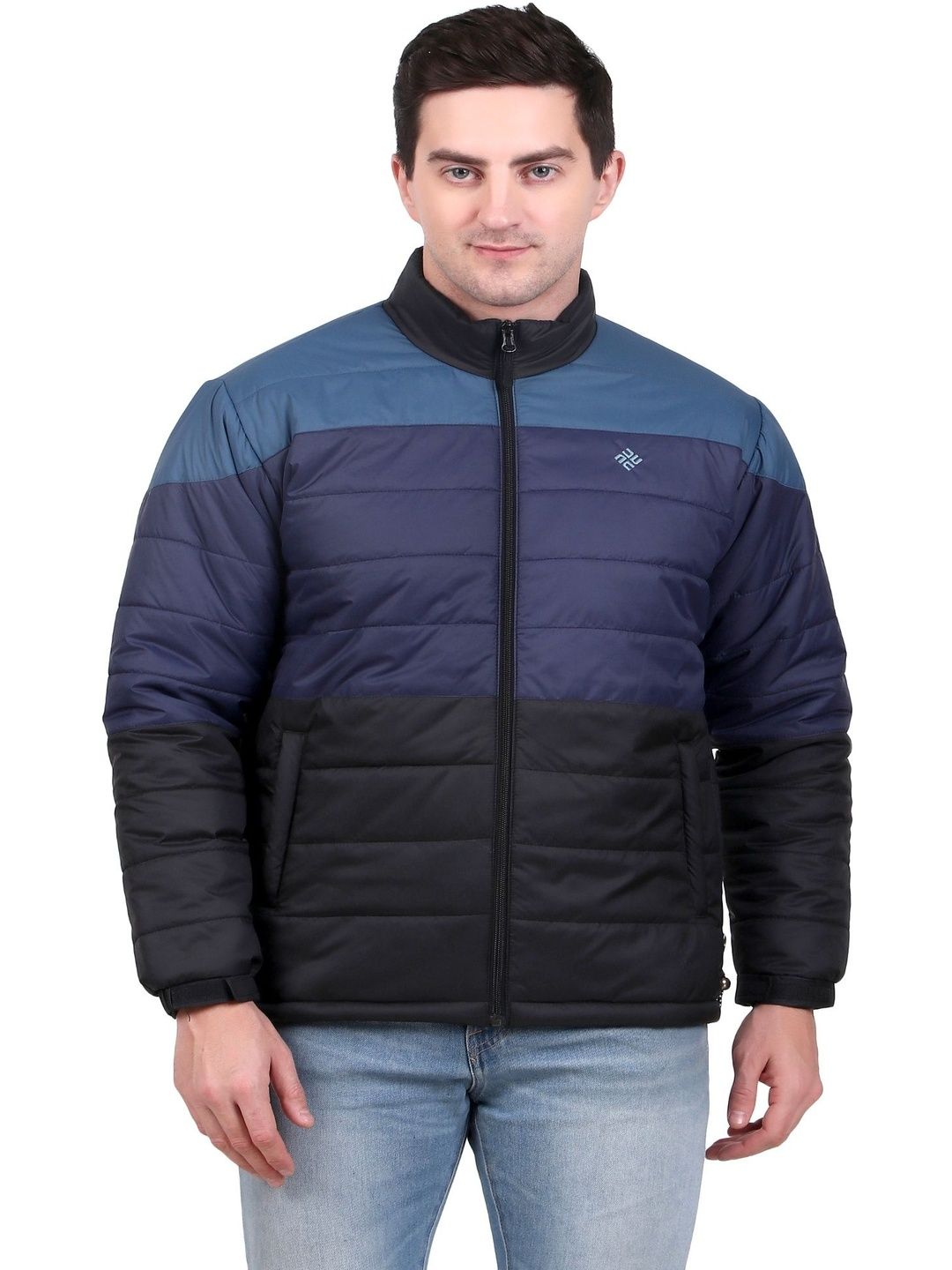 NU-9 Men Colourblocked Lightweight Puffer Jacket