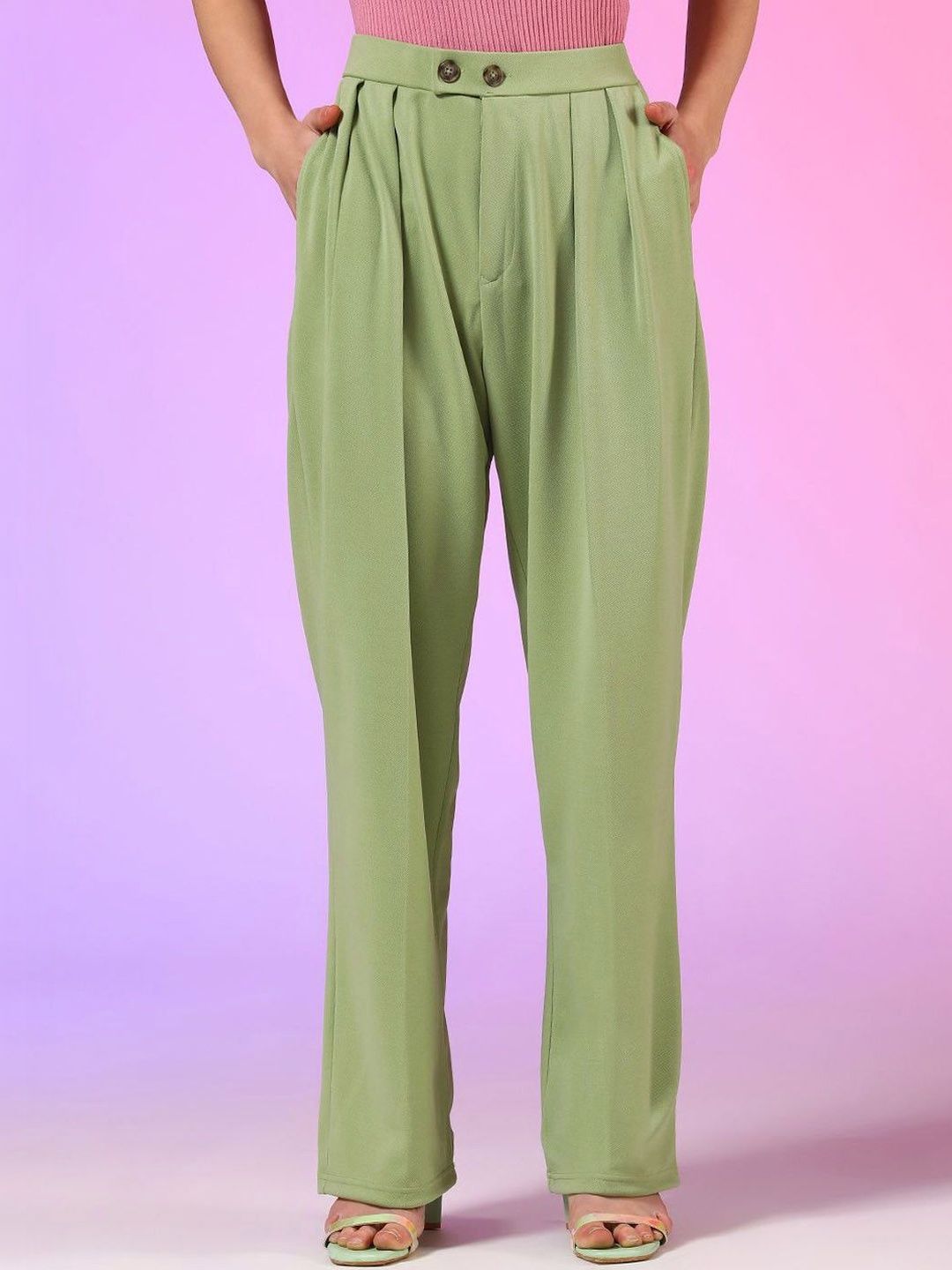 Stylecast X Kotty Women Classic High-Rise Pleated Trousers