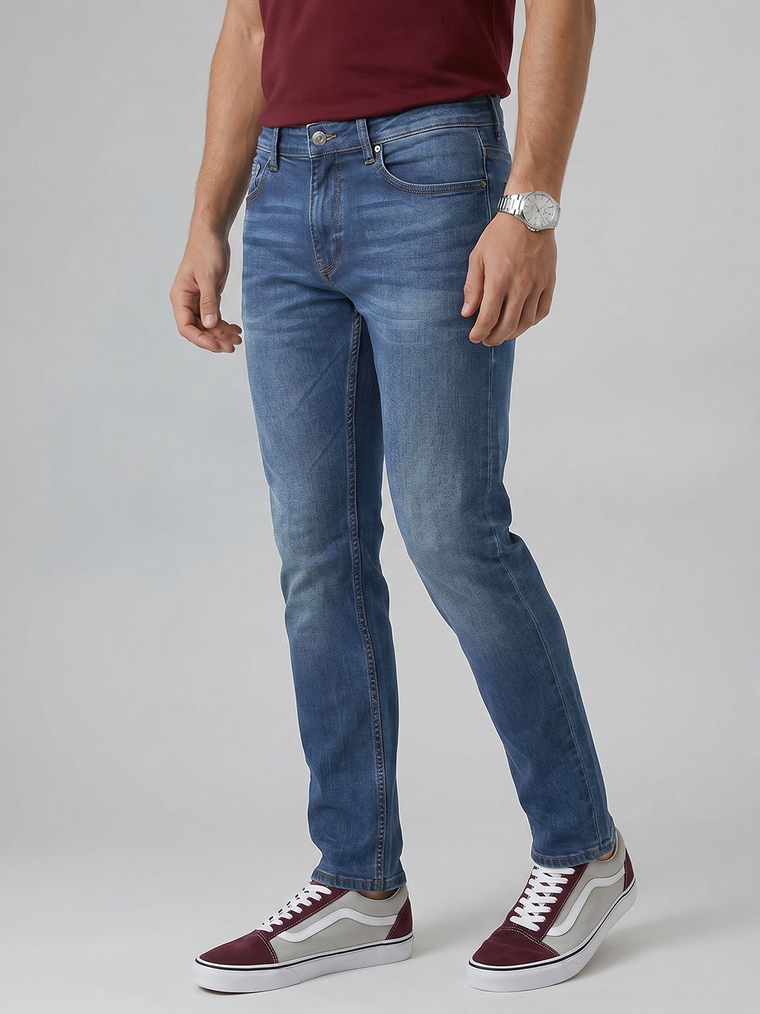 SPYKAR Spykar Men Rover Mid Rise Regular Fit Light blue Jeans