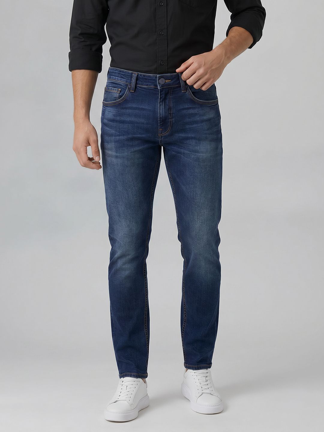 Spykar Men Rover Mid Rise Regular Fit dark blue Jeans